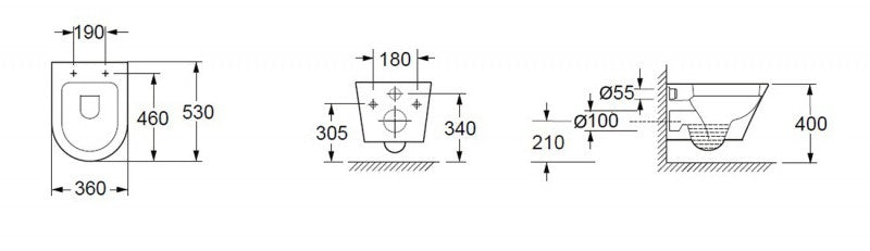 Spülrandloses WC 1088R