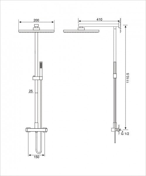 Duschsäule 8921B Basic mit SEDAL-Thermostat