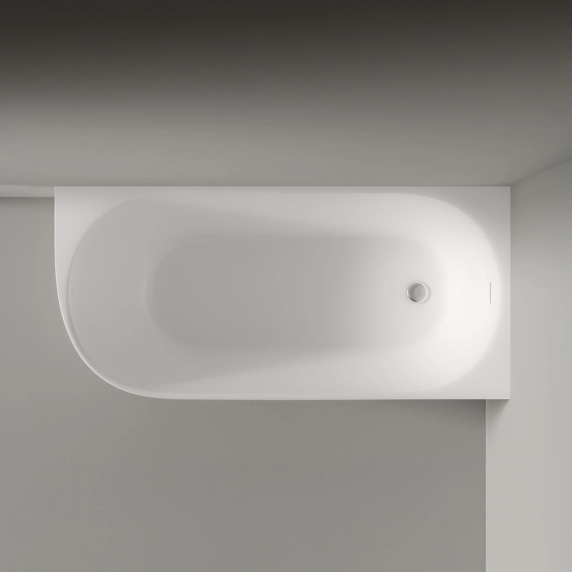 Halb freistehende Raumsparbadewanne NORA CORNER