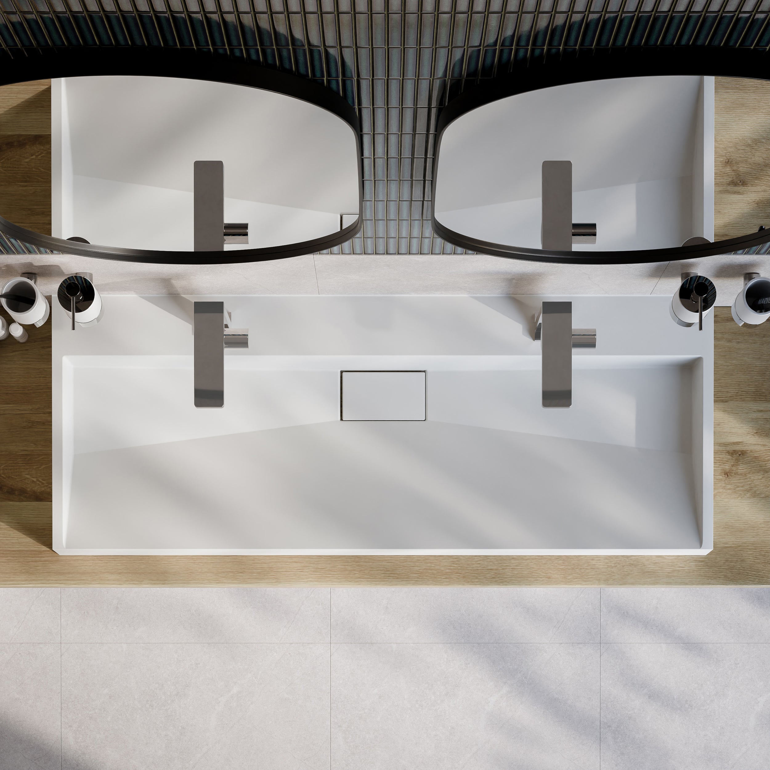 Wandwaschbecken Aufsatzwaschbecken BS6001 Gussmarmor