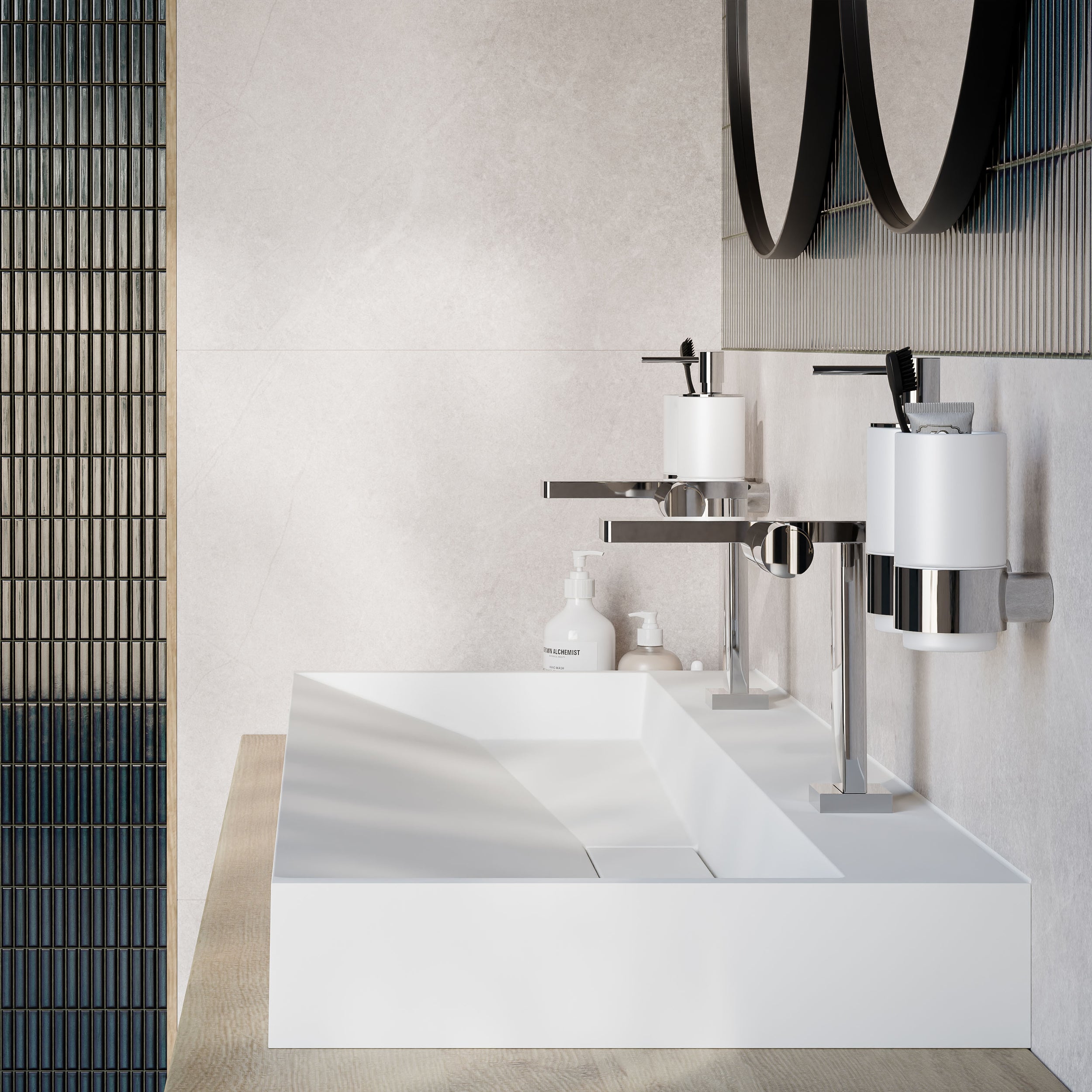 Wandwaschbecken Aufsatzwaschbecken BS6001 Gussmarmor