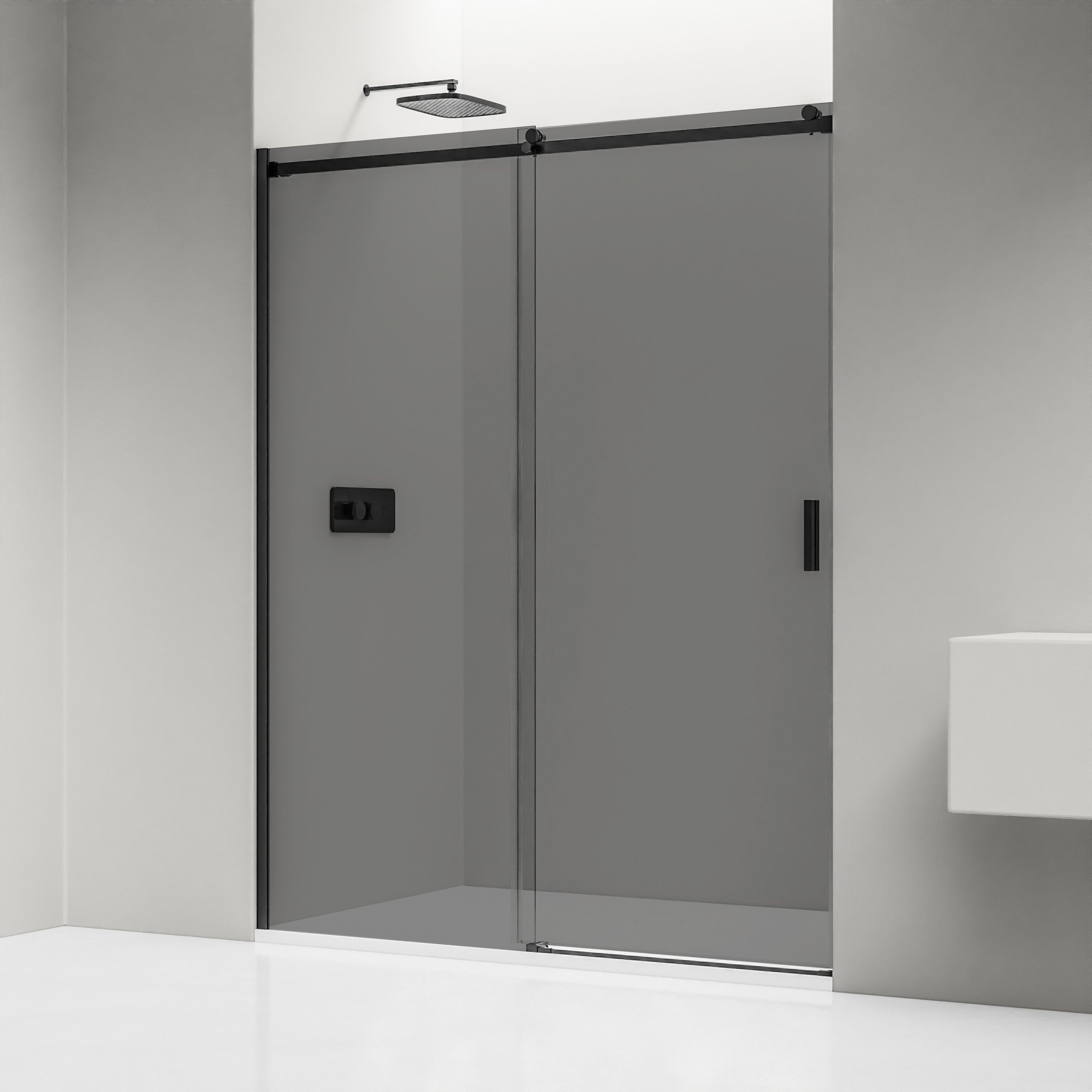 BERNSTEIN Eckdusche 100x100 Cm Mit Schiebetür – 8 Mm ESG Grauglas, Nano-Beschichtung
