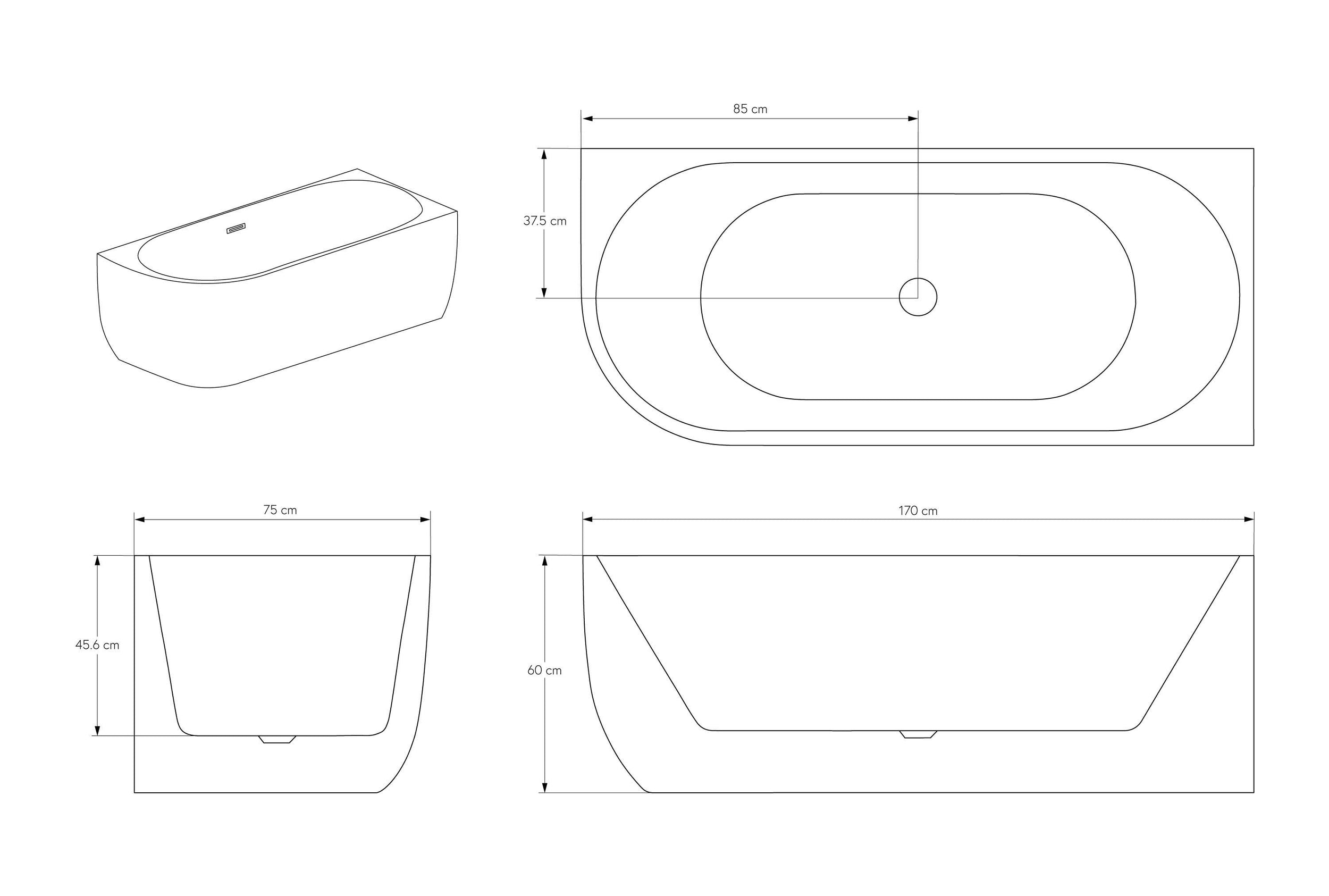 Freistehende Badewanne Lena Corner