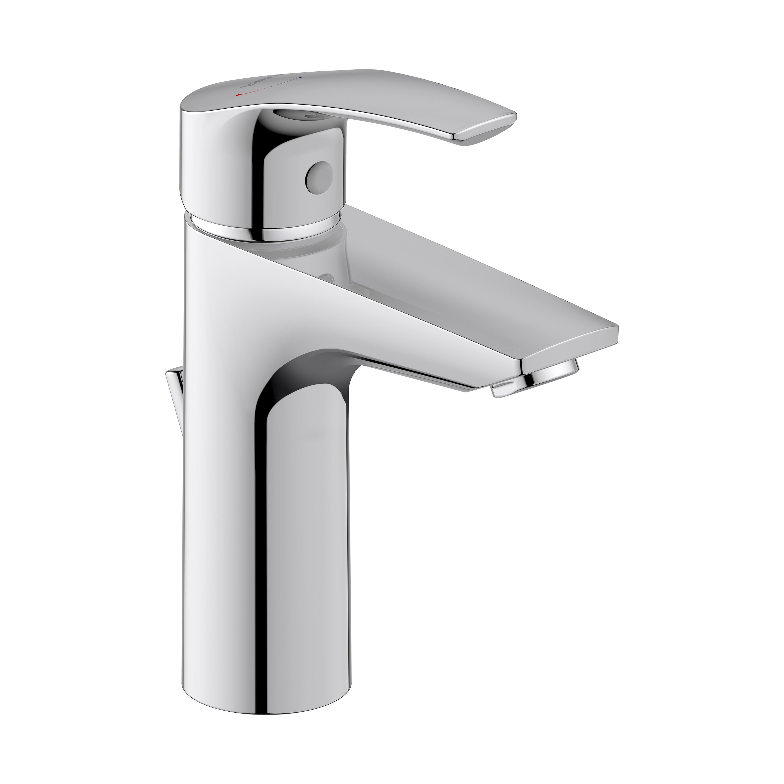 Duravit DuraVelez Waschtischarmatur, mit energiesparender FreshStart-Funktion, 18,7 cm (Größe M), Chrom - mit Ablaufgarnitur 