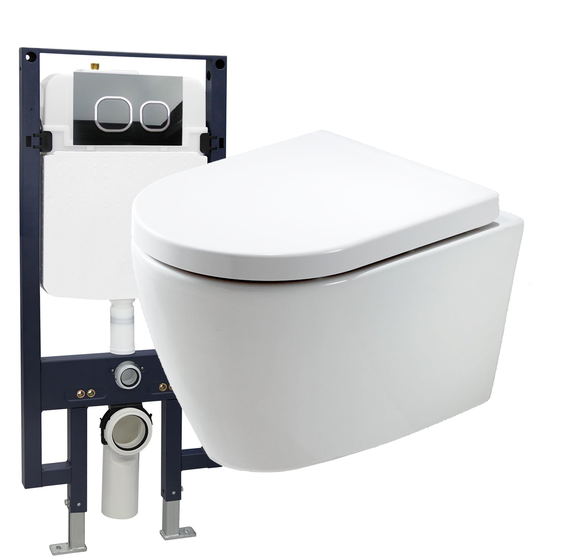 WC-Komplettpaket 20: WC B-8030 und Soft-Close Sitz mit Vorwandelement G3008 und Betätigungsplatte vorne