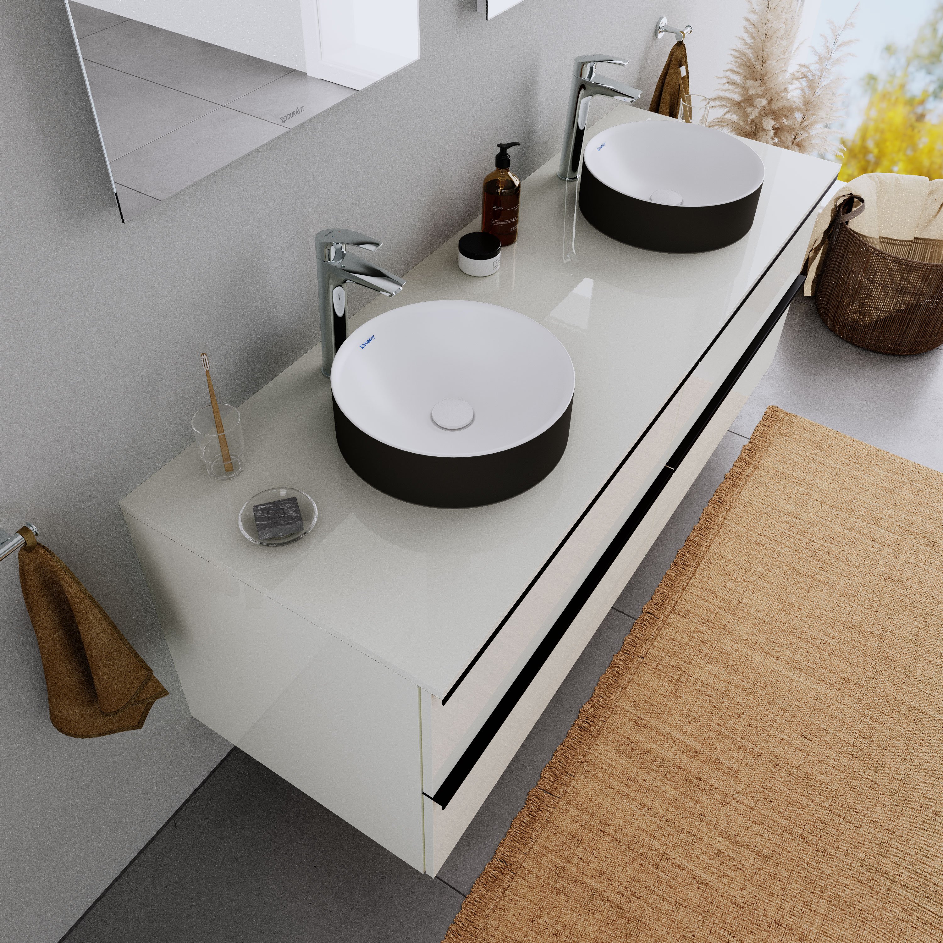 Duravit DuraCielo Aufsatzwaschbecken, Ø36 cm, aus Mineralguss – Farbe wählbar