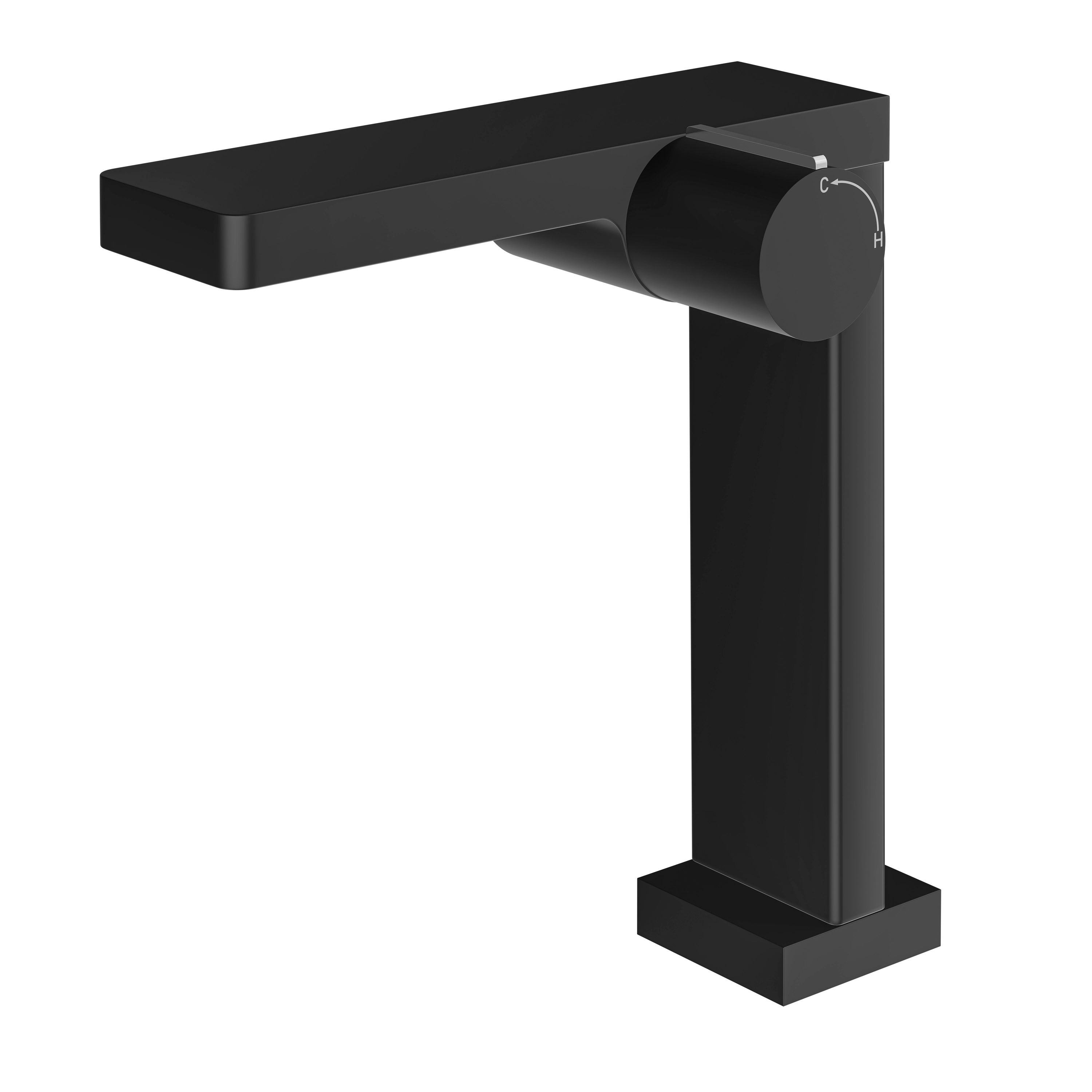 Design Waschtischarmatur Badarmatur NT3220B - Hoher Auslauf - Wasserhahn in Schwarz