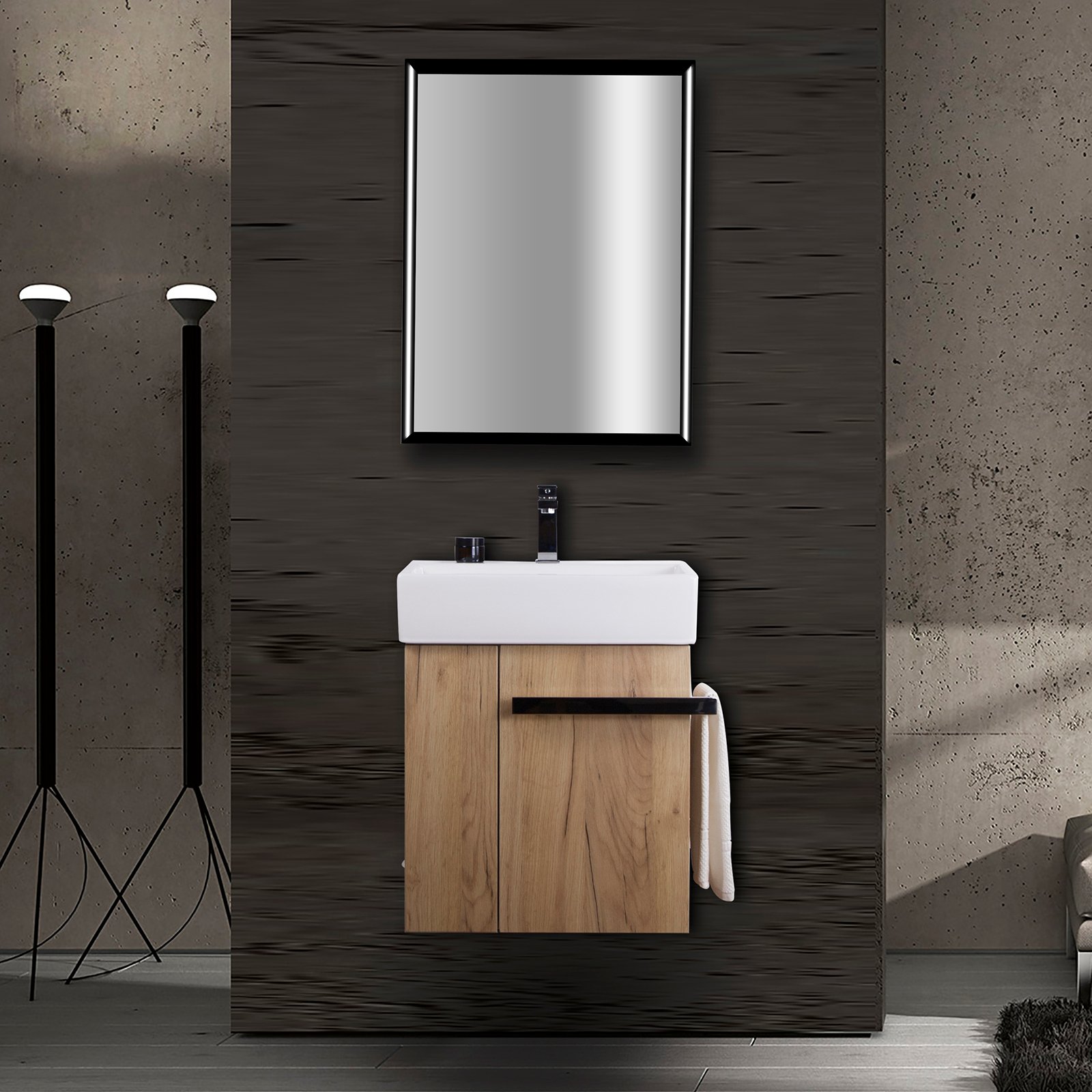 Badmöbel-Set Compact 500 für Gäste-WC mit Waschbecken - Farbe wählbar