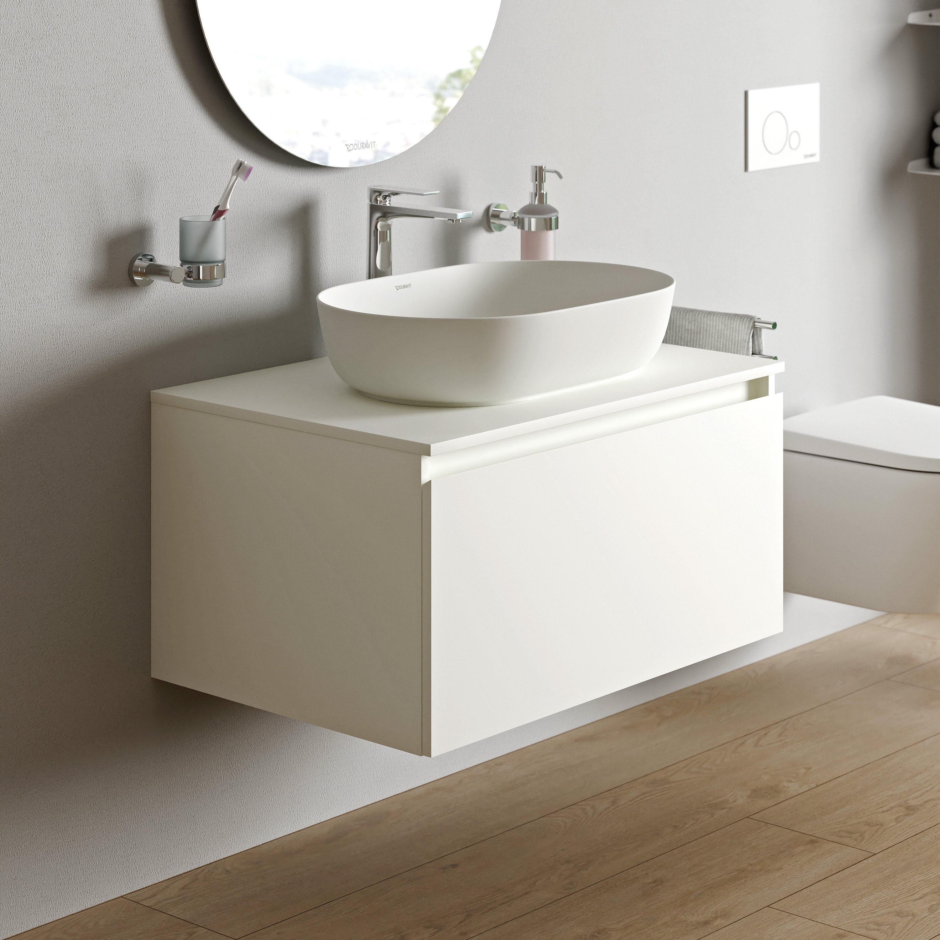 Duravit Vellora Waschtischunterschrank 80 cm wandhängend mit einem Auszug - Farbe wählbar