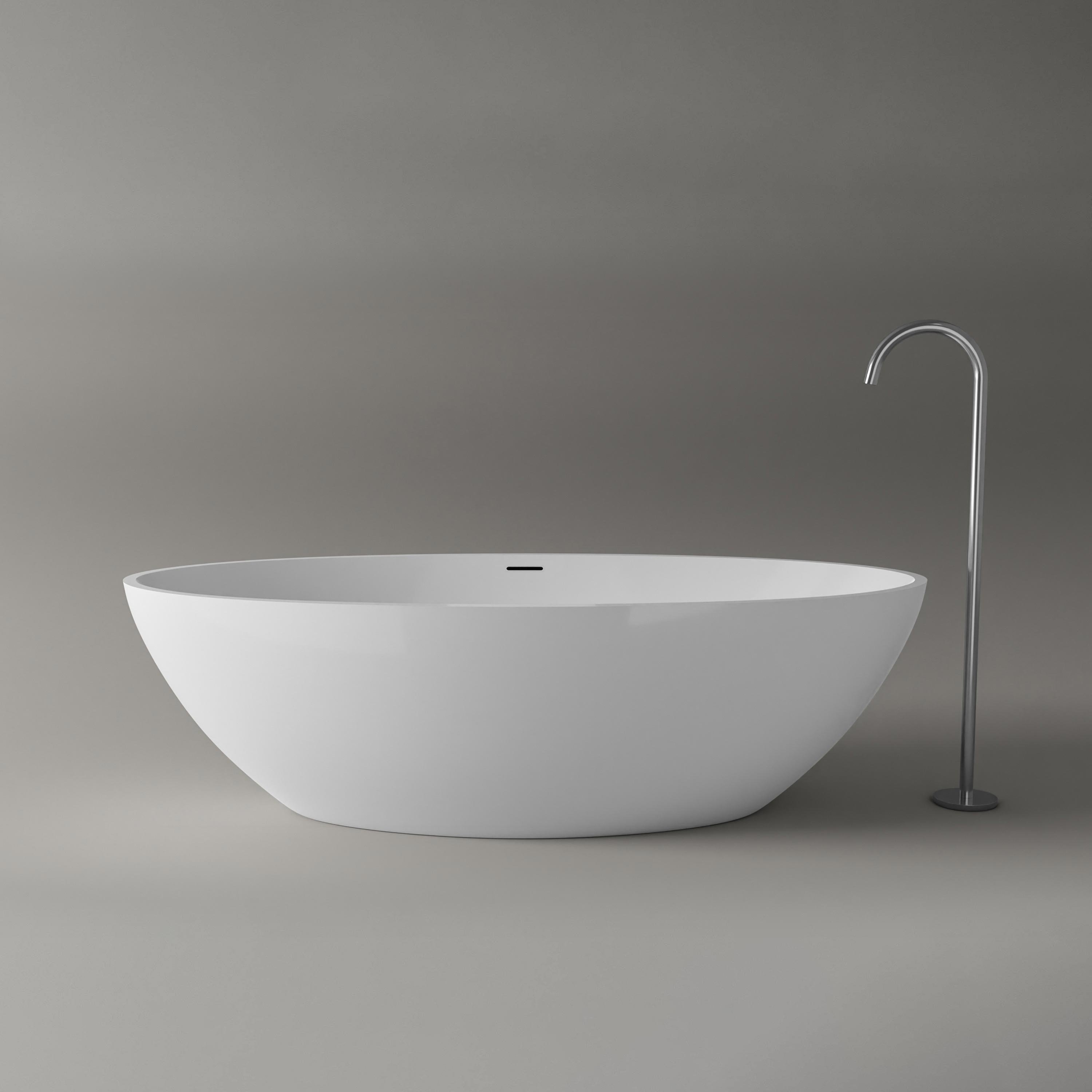 Freistehende Badewanne RIO STONE Mineralguss Weiß - 180 x 85 cm - Wählbar in Matt oder Hochglanz Freistehende Badewanne RIO STONE Mineralguss Weiß - 180 x 85 cm - Wählbar in Matt oder Hochglanz