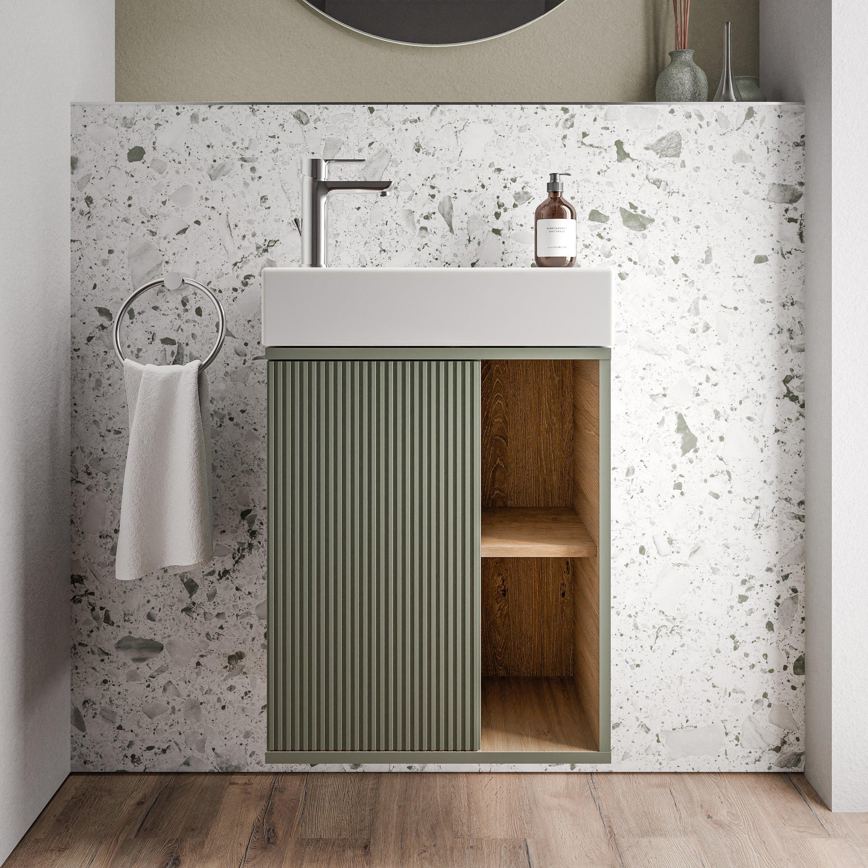 Duravit Waschbecken mit Waschtischunterschrank BELDIVO 50 cm - Türanschlag links - Farbe wählbar