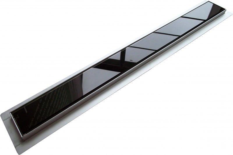 Edelstahl Duschrinne FlexGL01 für Duschkabine - 700mm inkl. Ablaufblende Glas schwarz