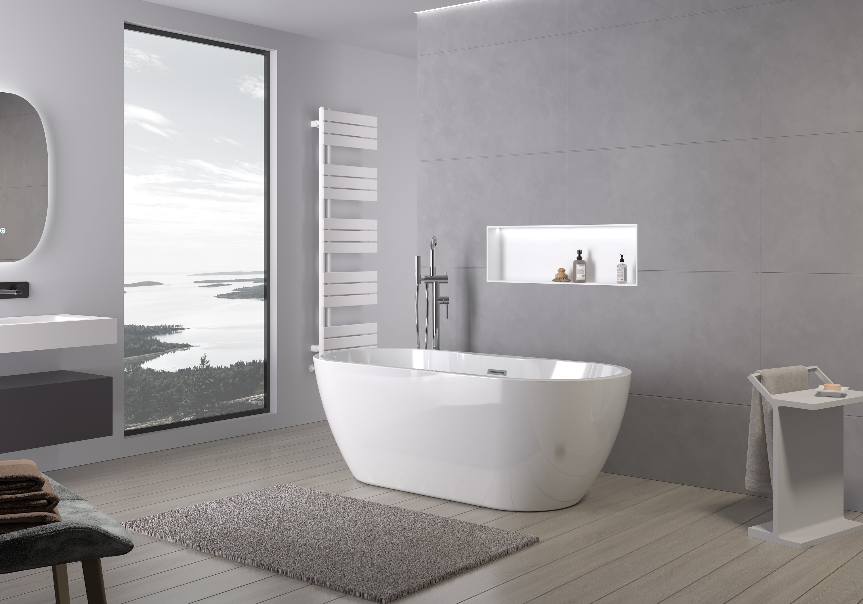Freistehende Badewanne ROMA PLUS 2.0 Acryl - 165,5 x 74,5 x 58 cm - Farbe wählbar