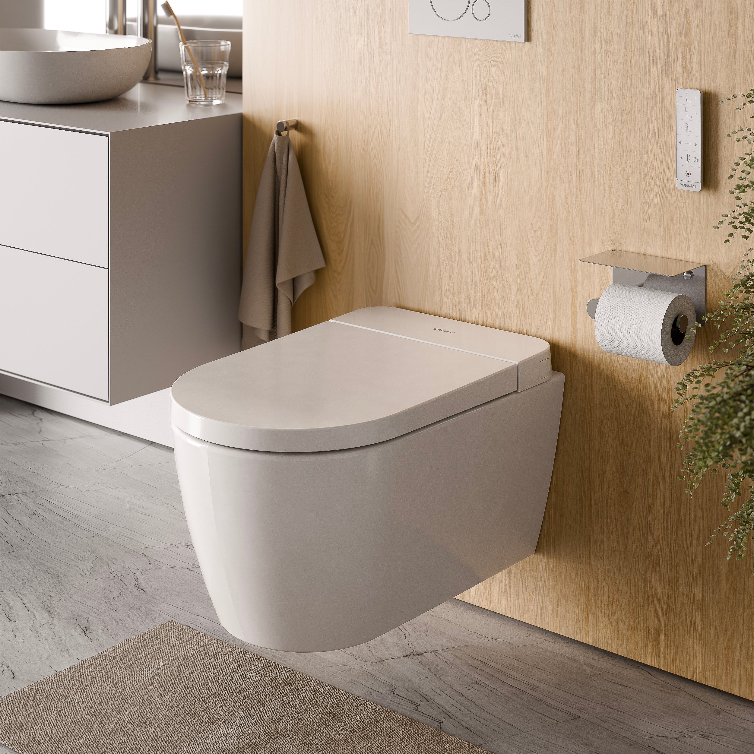 Duravit Dusch-WC Soleil ​Weiß - Sitzheizung, Nachtlicht & Entkalkungsfunktion - Komplettanlage