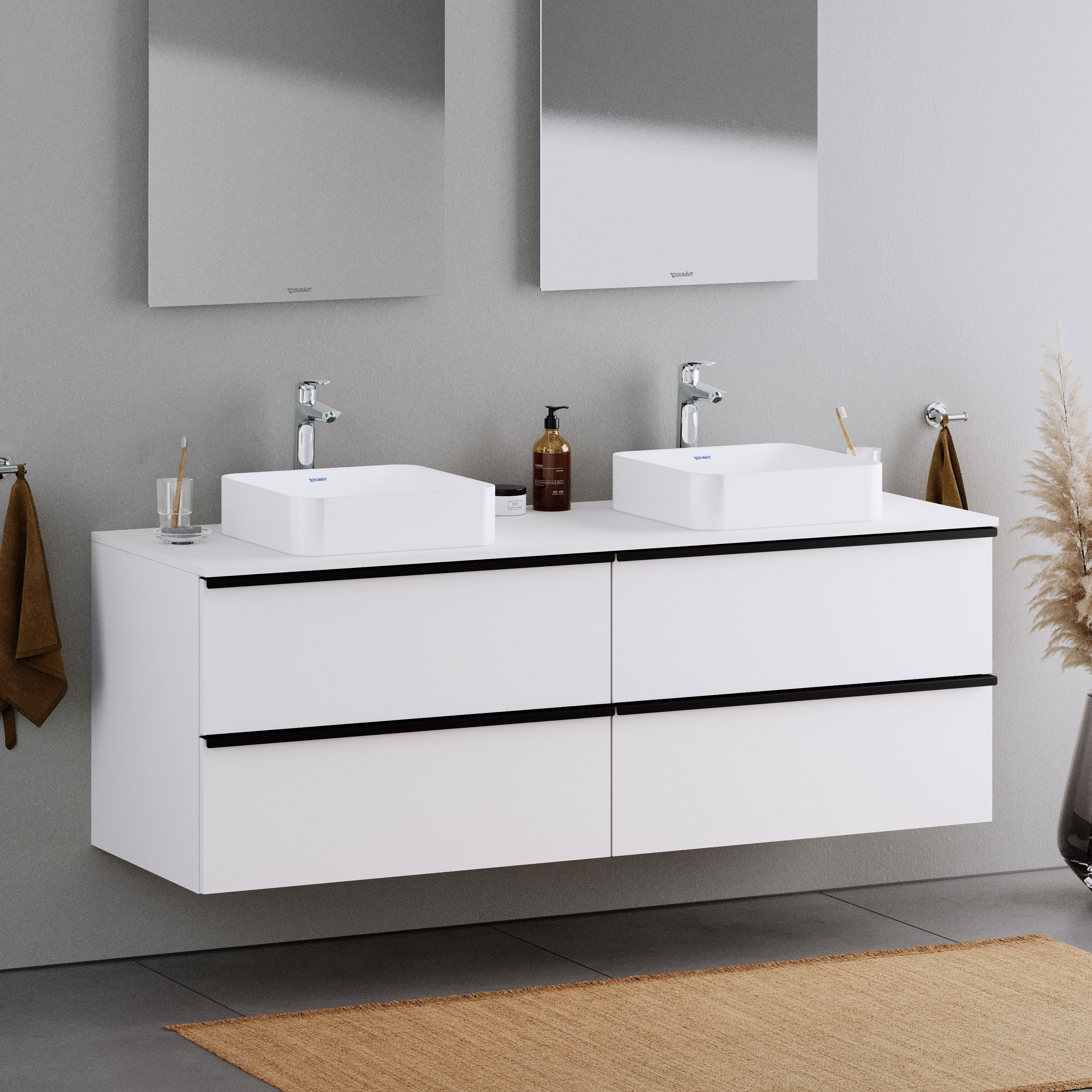 Duravit DuraPoint Waschtischunterschrank mit Griffleiste, für Aufsatzbecken, 120 cm - Farbe wählbar