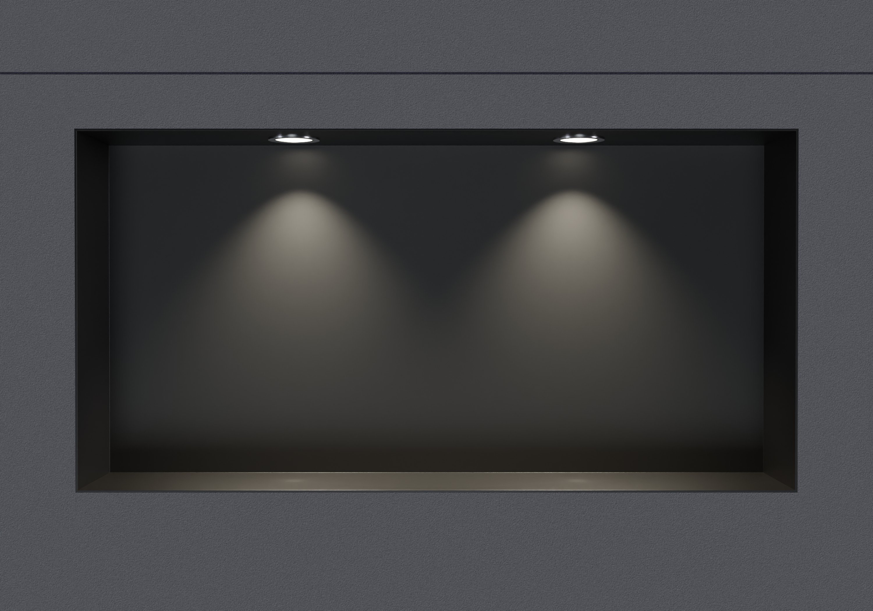 Wandnische aus Edelstahl NT206010X randlos mit LED-Spot - 20 x 60 x 10 cm (H x B x T) - Farbe wählbar