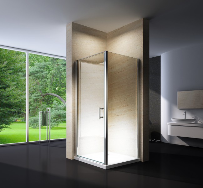 Duschkabine Eckdusche 8 mm Nano Echtglas EX416 - 80 x 80 x 195 cm