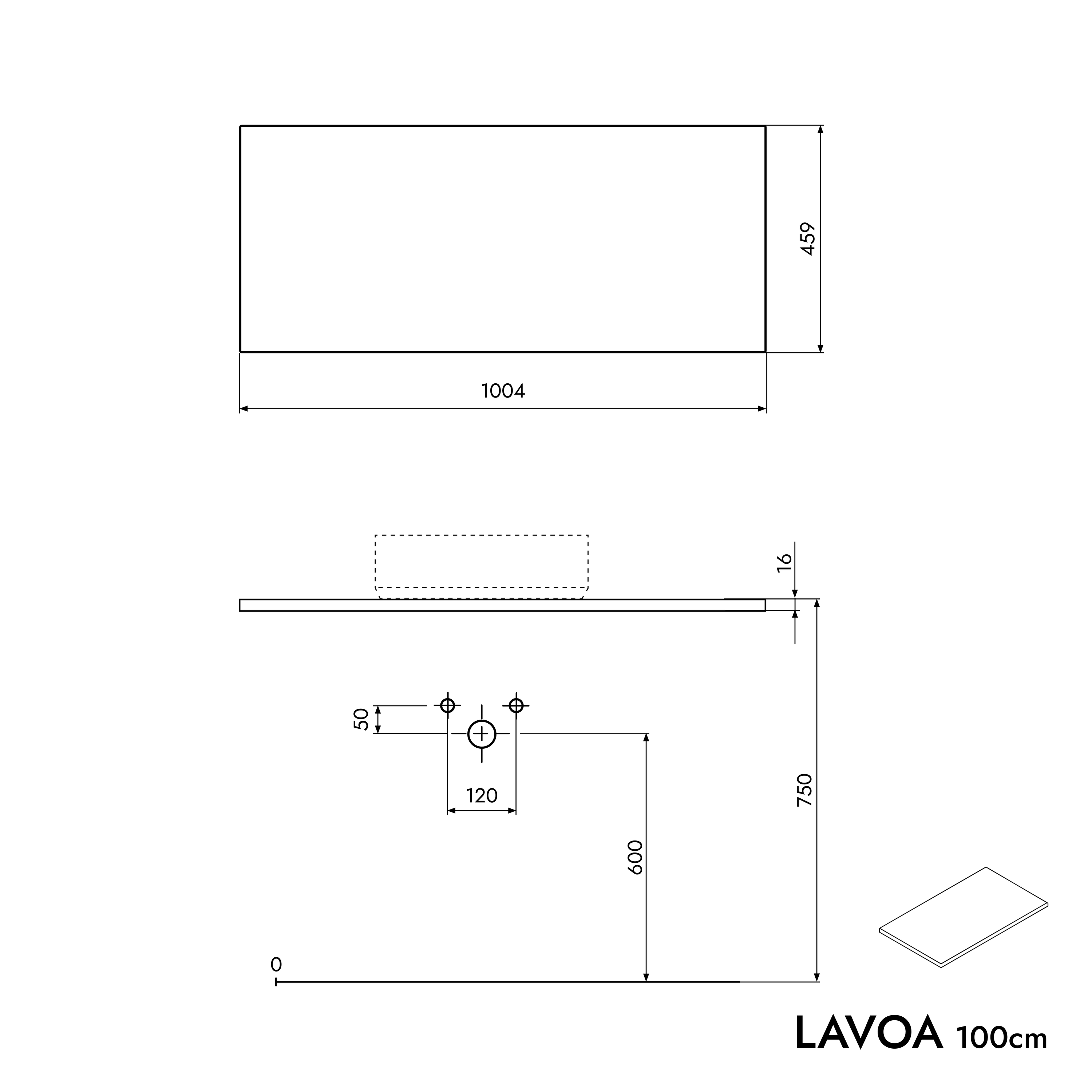 Badmöbel Unterschrank LAVOA 100 cm für Aufsatzwaschbecken - Farbe wählbar Badmöbel Unterschrank LAVOA 100 cm für Aufsatzwaschbecken - Farbe wählbar
