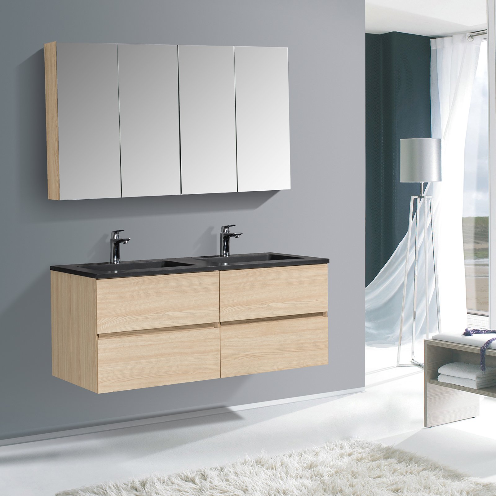 Badmöbel-Set EDGE 1300 mit Waschbecken - Farbe wählbar