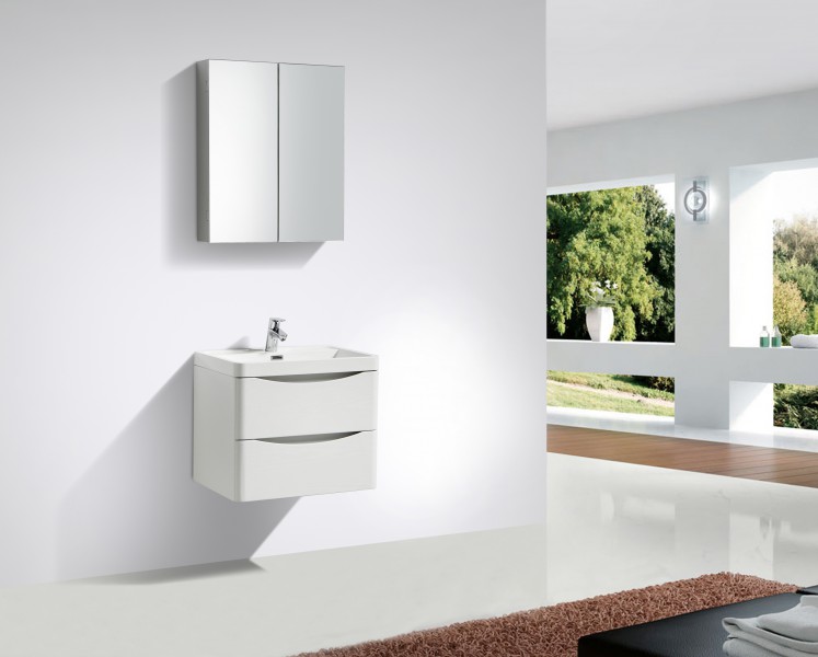 Badmöbel-Set Smile 600 Lilie Weiß mit Waschbecken