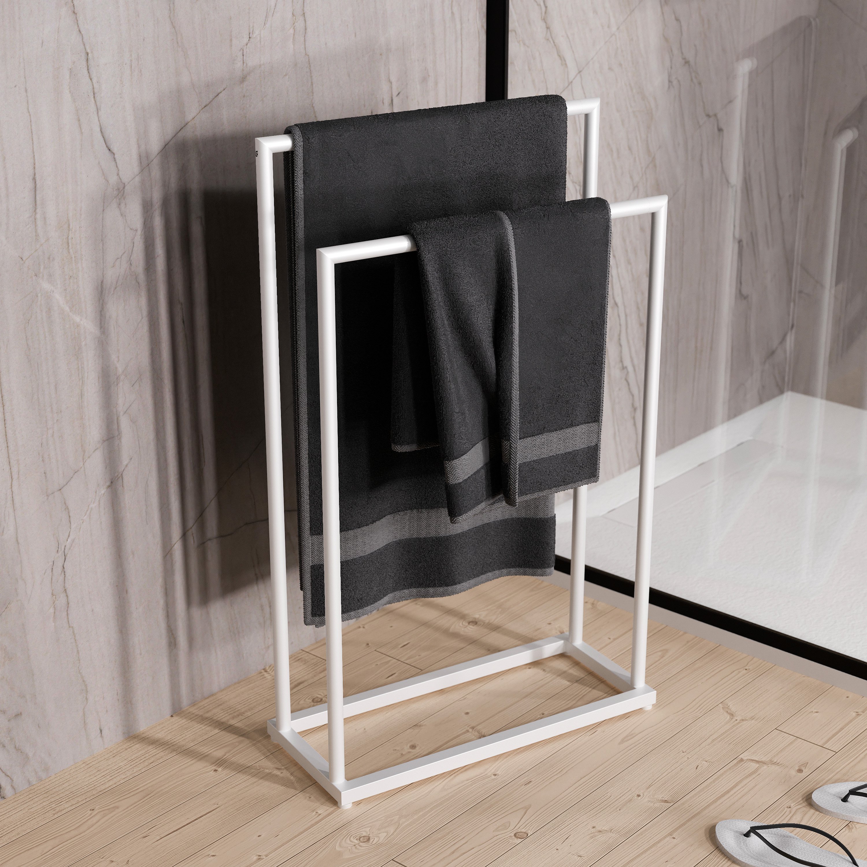 Handtuchständer OLA - Stahl - 50 x 21 x 82 cm - Rund