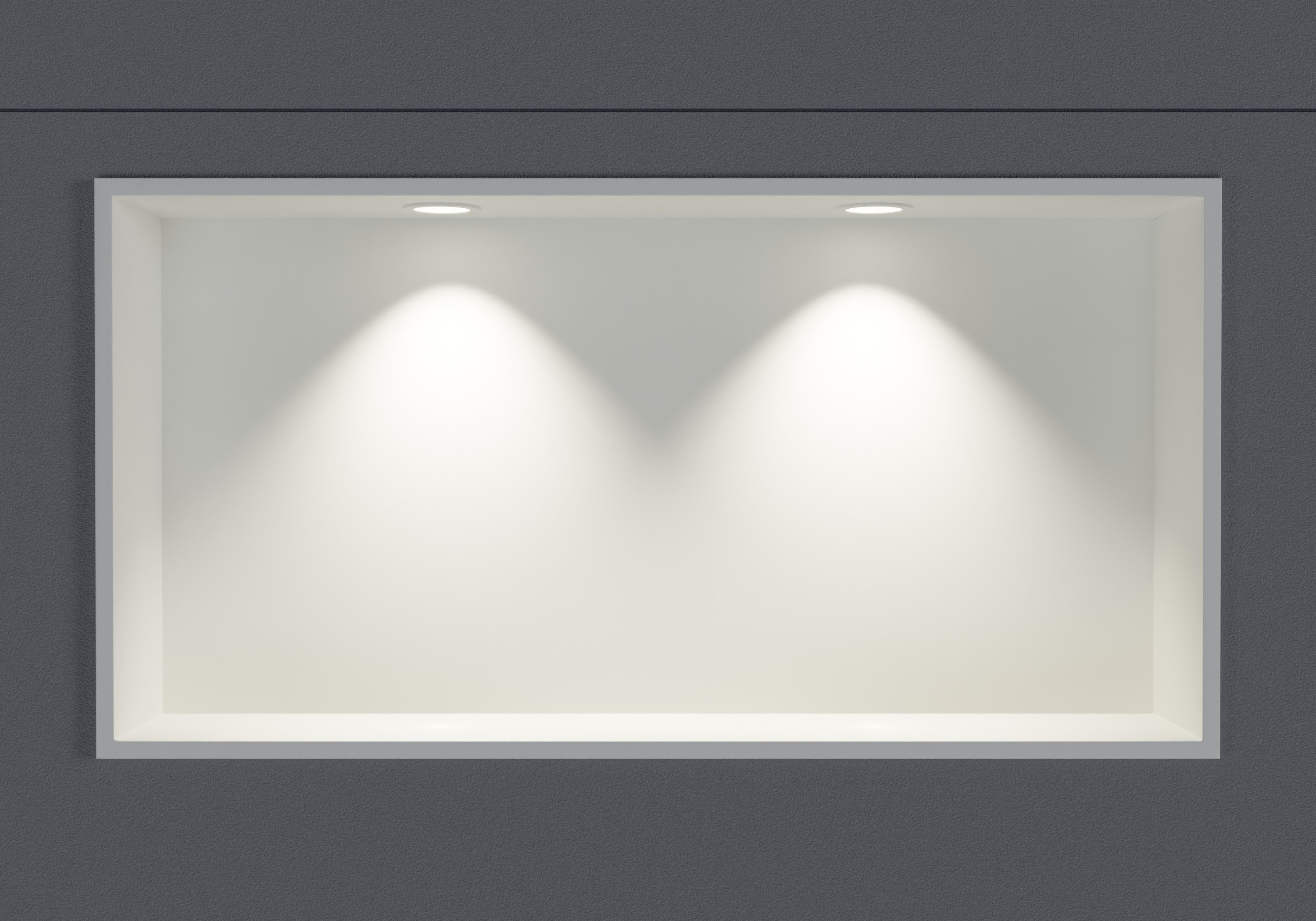 Wandnische aus Edelstahl NT306010X mit LED-Spot - 30 x 60 x 10 cm (H x B x T) - Farbe wählbar