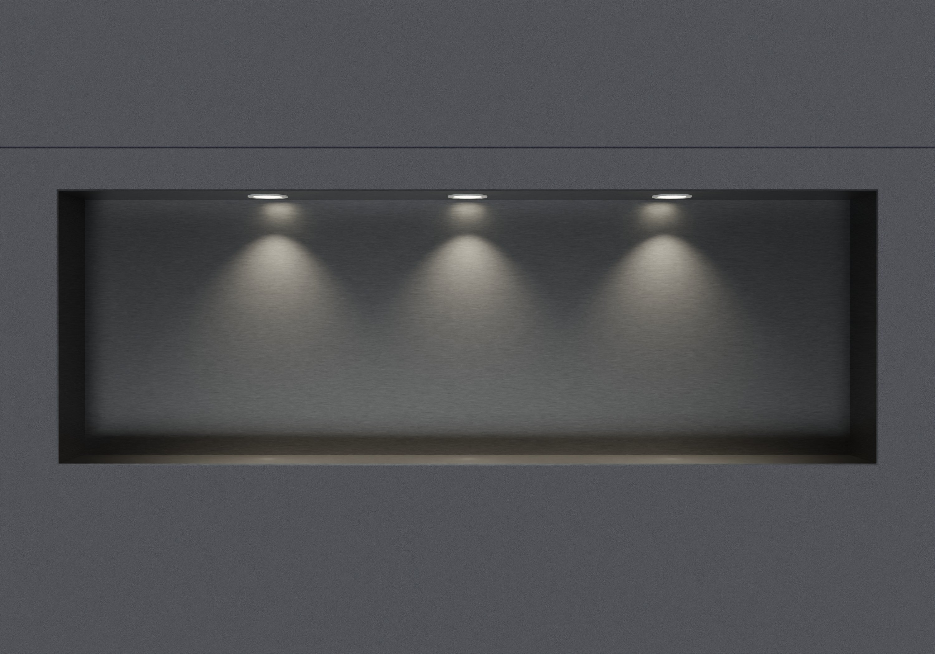 Wandnische aus Edelstahl NT309010X randlos mit LED-Spot - 30 x 90 x 10 cm (H x B x T) - Farbe wählbar