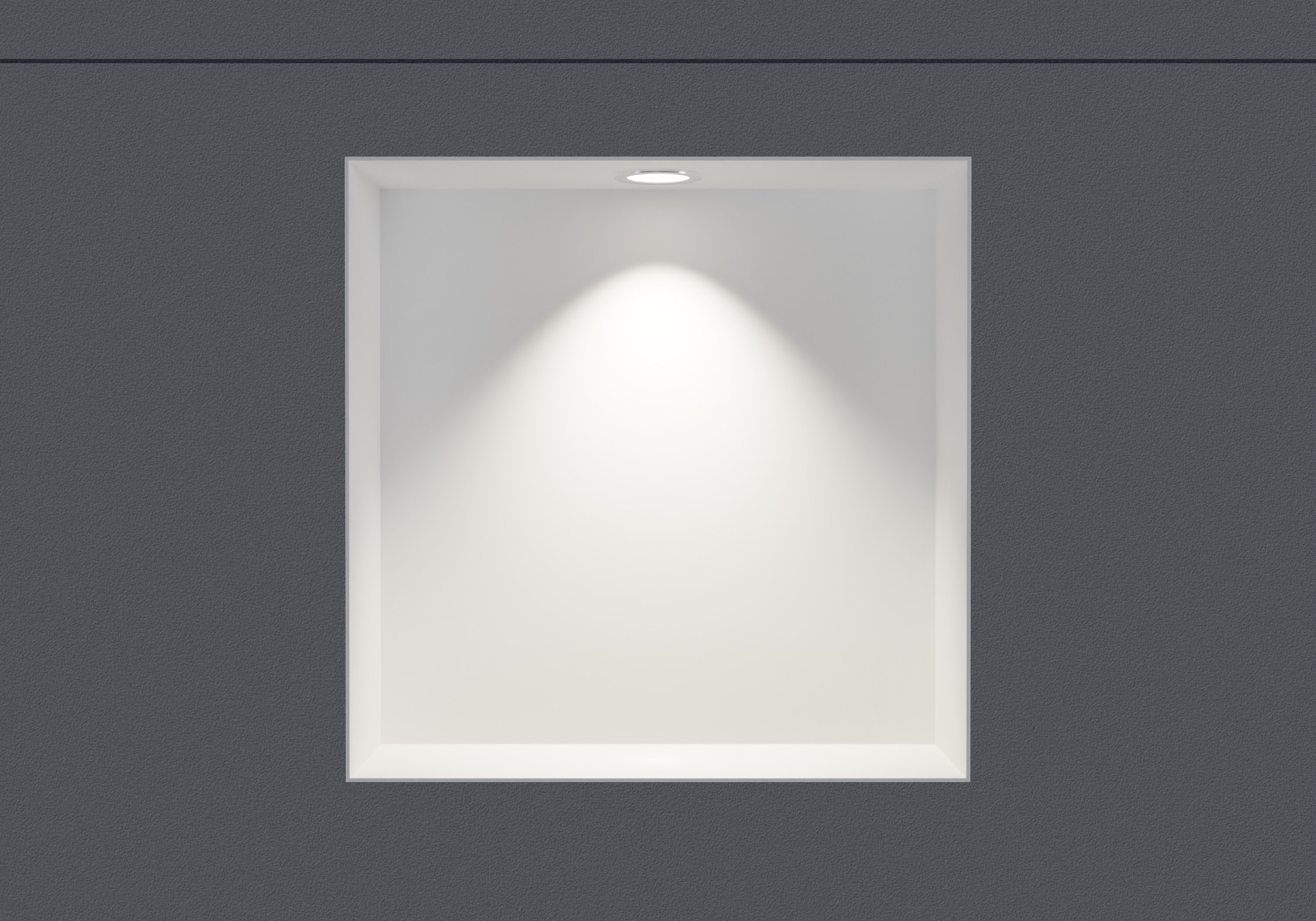 Wandnische aus Edelstahl NT303010X randlos mit LED-Spot - 30 x 30 x 10 cm (H x B x T) - Farbe wählbar
