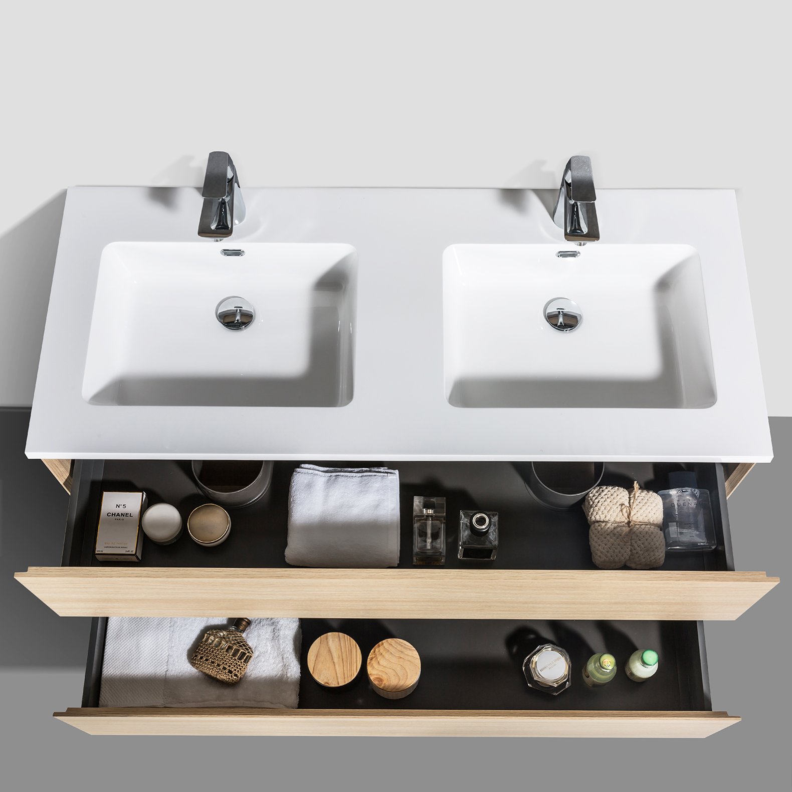 Badmöbel-Set EDGE 1200 - Inkl. Doppelwaschbecken - 121 x 52,5 x 15,5 cm Badmöbel-Set EDGE 1200 - Inkl. Doppelwaschbecken - 121 x 52,5 x 15,5 cm