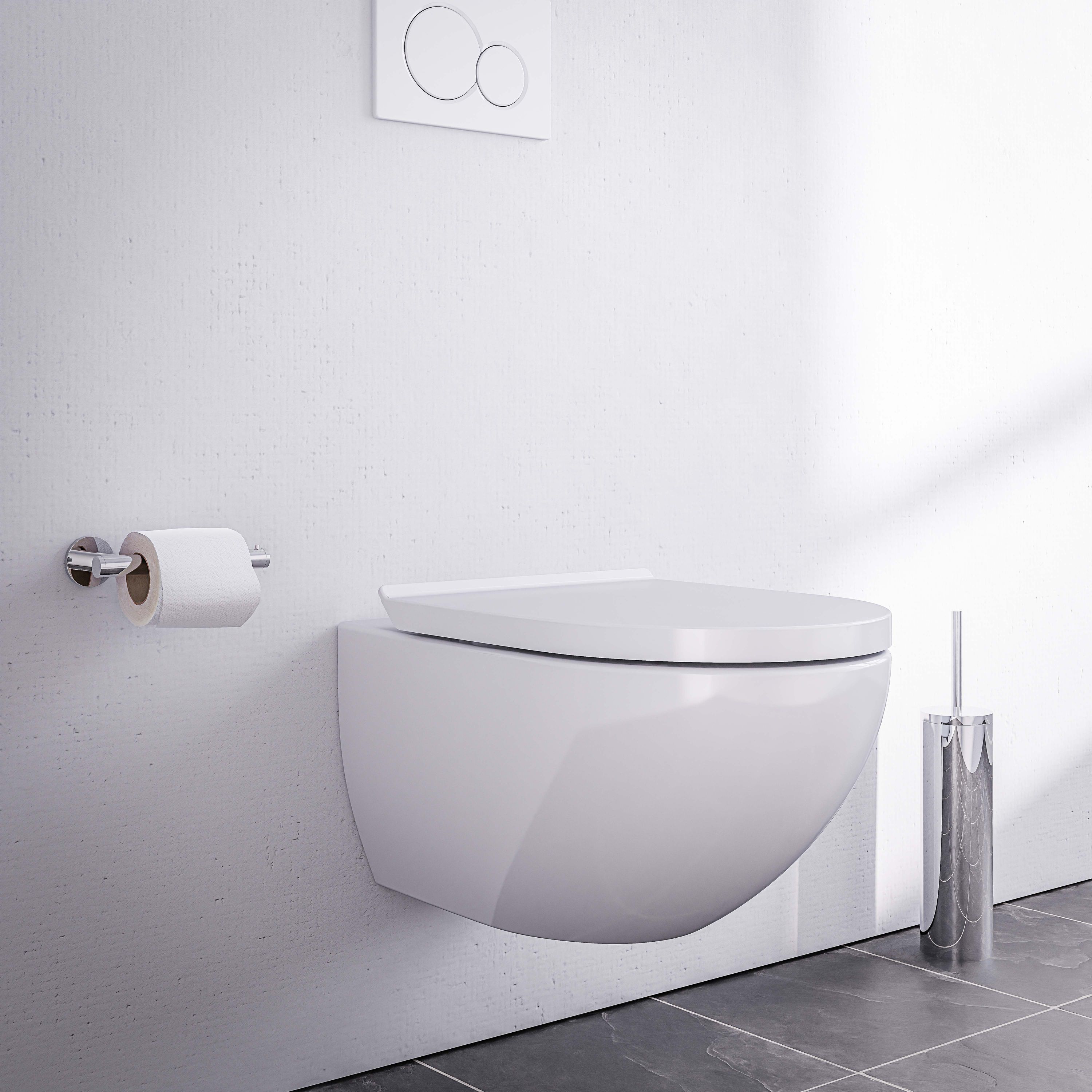 Spülrandloses WC E-9030 in Weiß glänzend - inkl. Soft-Close-Deckel