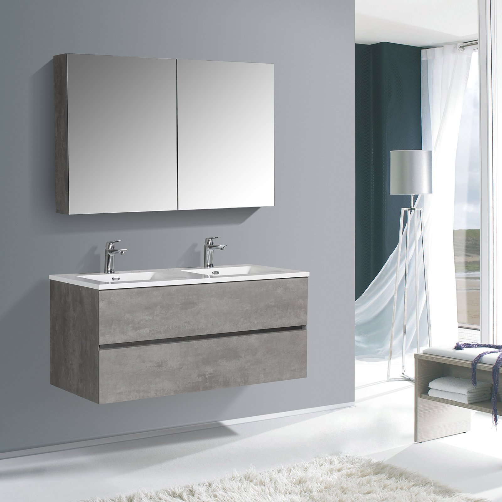Badmöbel-Set EDGE 1200 mit Waschbecken - Farbe wählbar