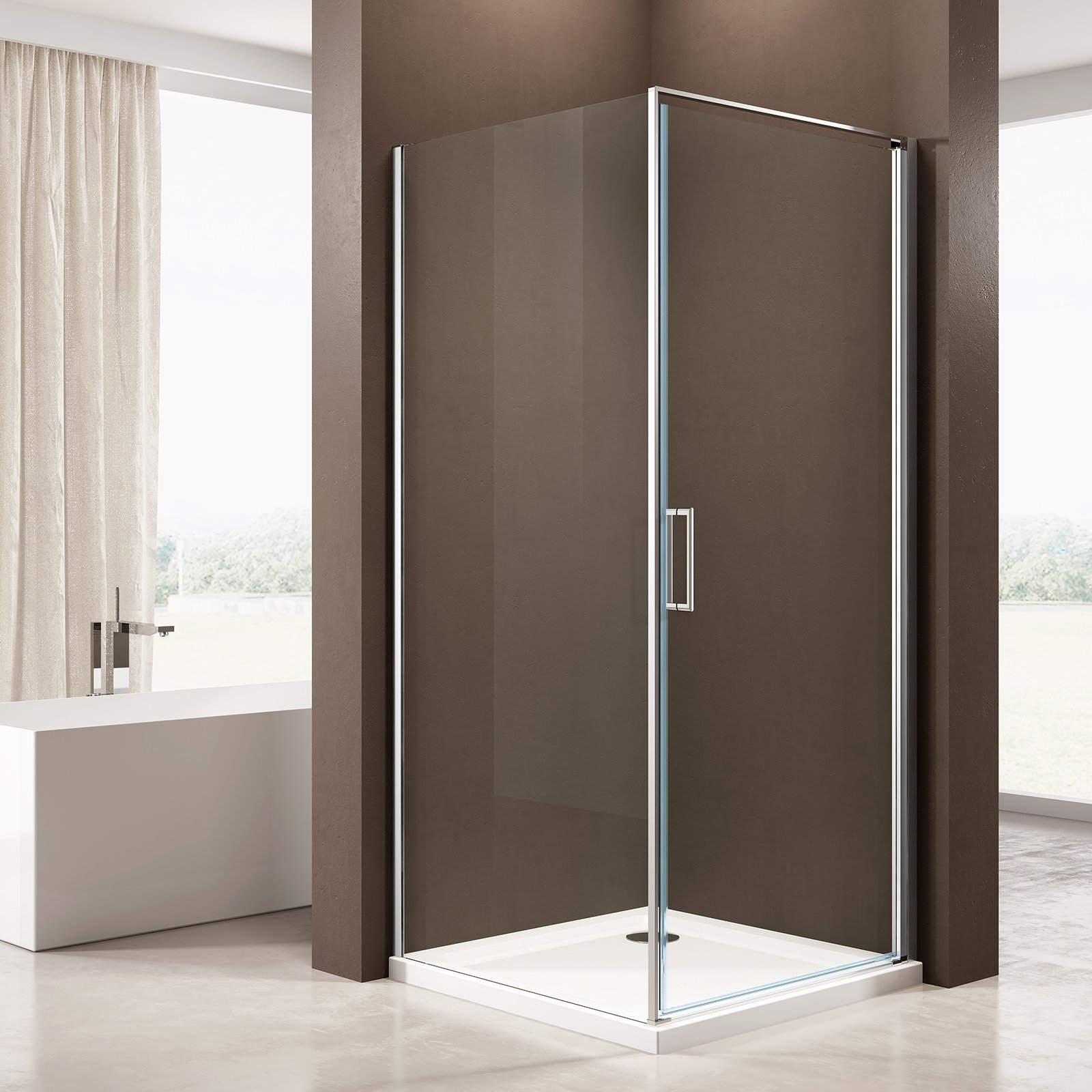 Duschkabine Eckdusche Nano ESG-Sicherheitsglas EX416S - 90x90x195 cm
