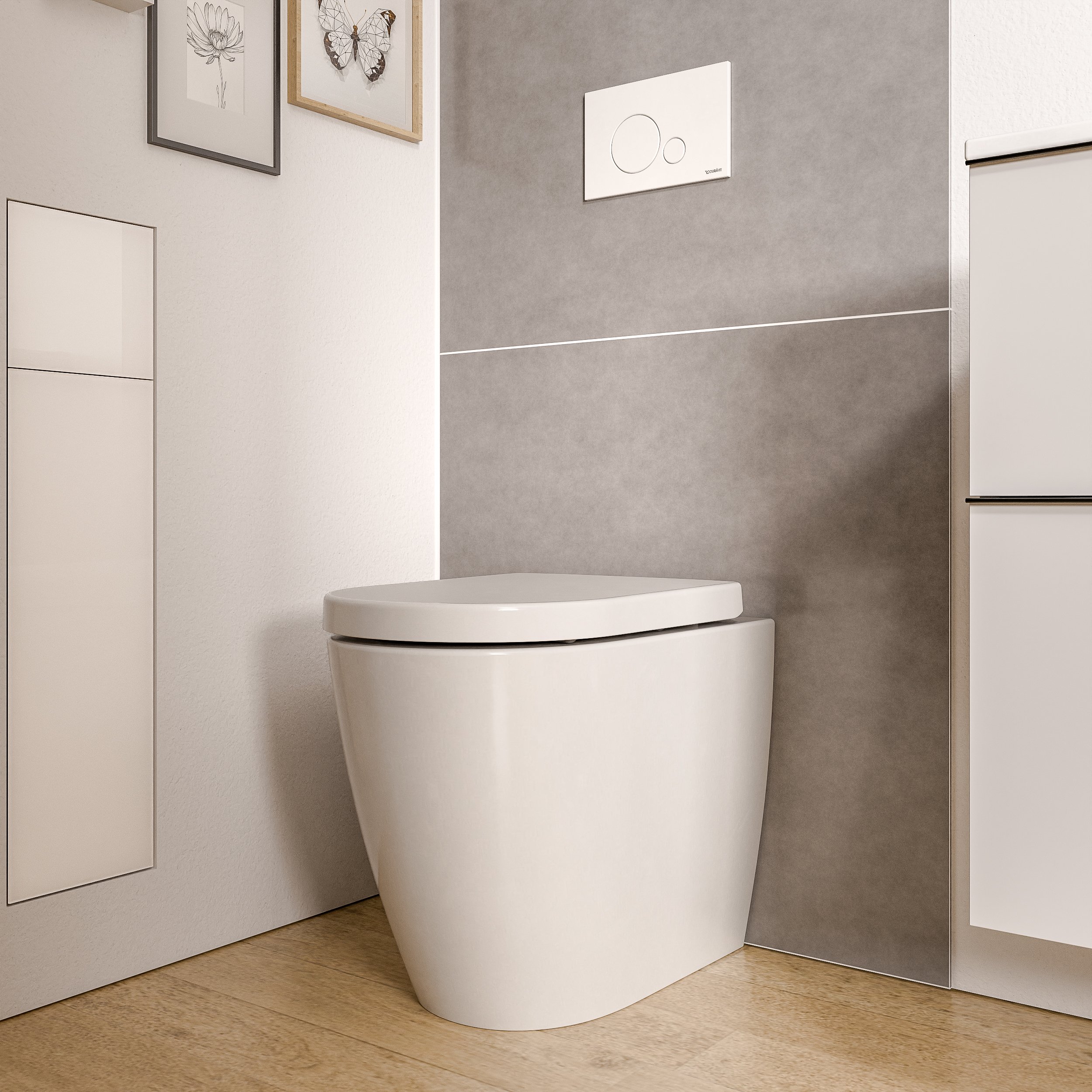 Stand WC VIREO Weiß - Softclose WC-Sitz mit Absenkautomatik
