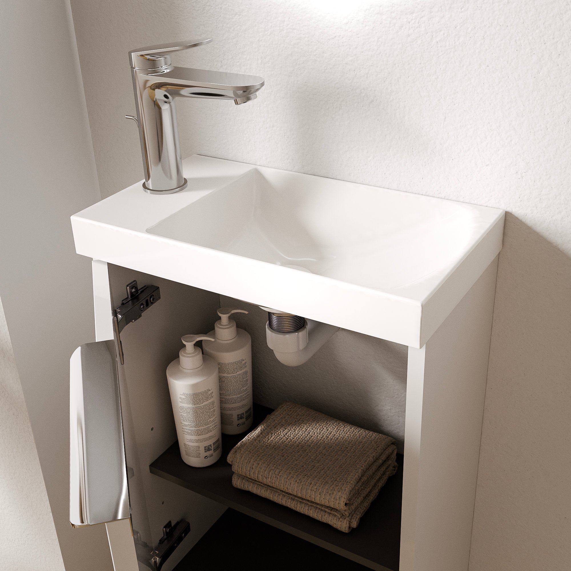 Waschtischunterschrank TIM 40 cm mit Waschbecken - Farbe wählbar 165365,170196