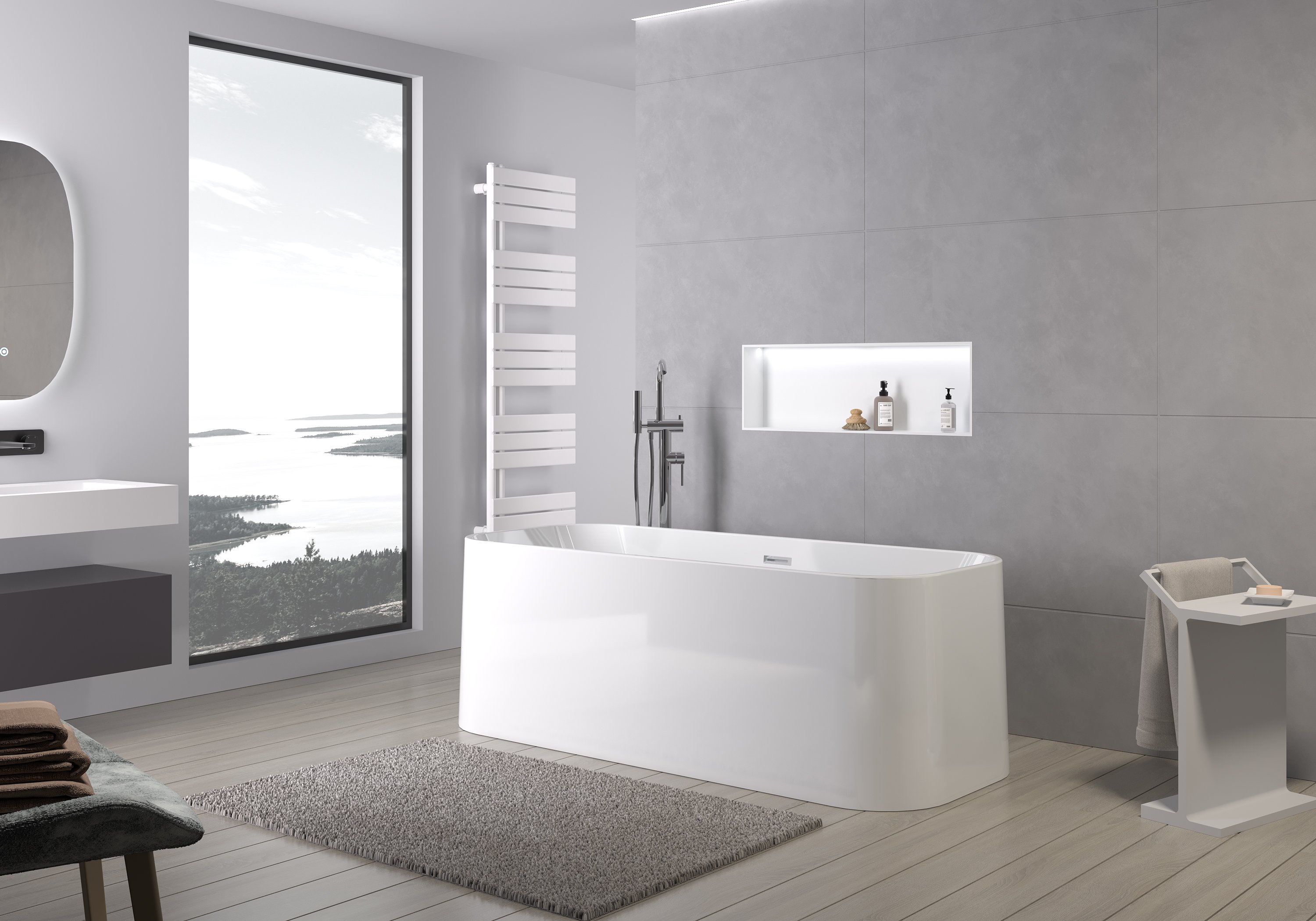 Freistehende Badewanne RIVA 2.0 Acryl Weiß - Größe wählbar
