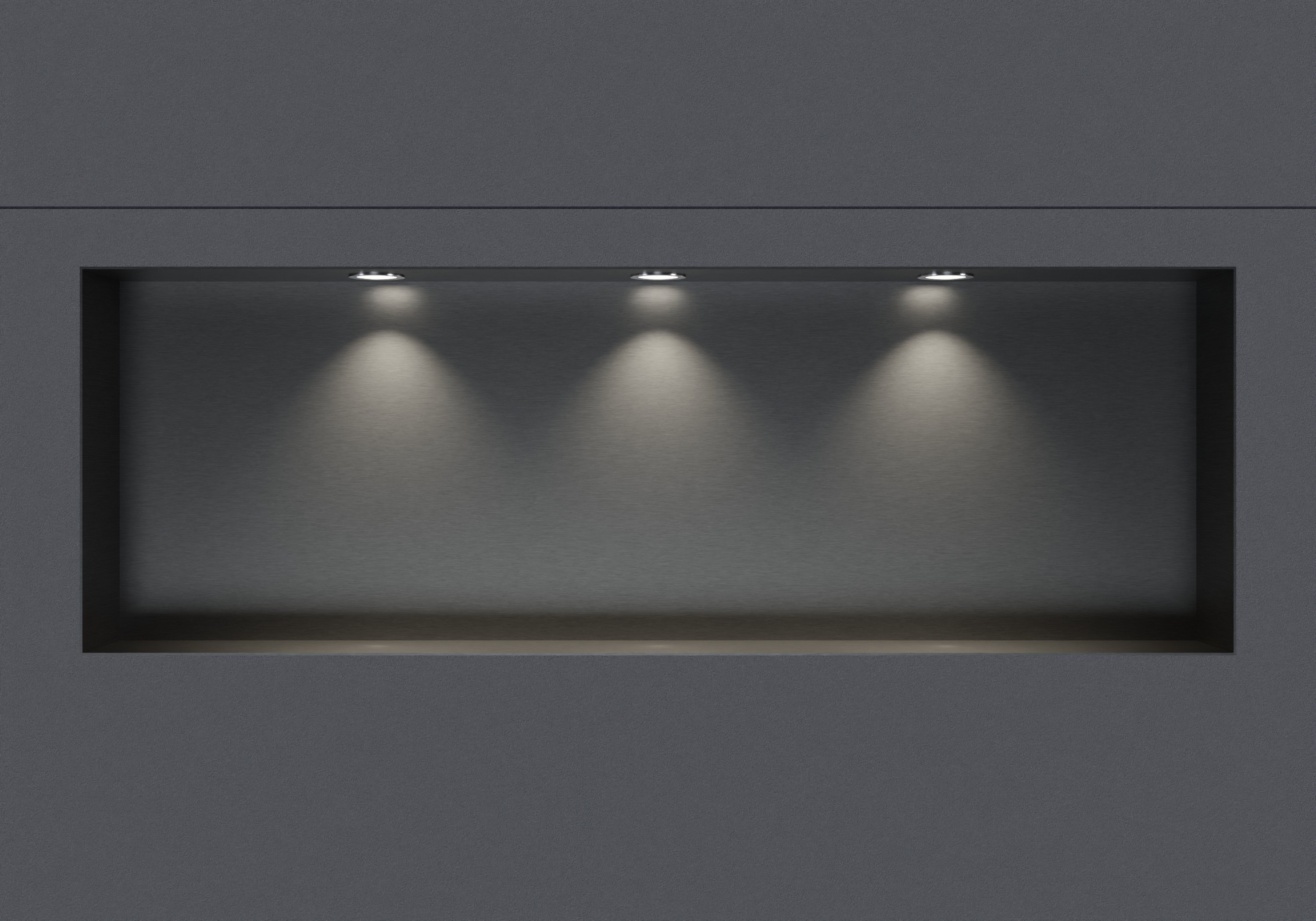 Wandnische aus Edelstahl NT309010X randlos mit LED-Spot - 30 x 90 x 10 cm (H x B x T) - Farbe wählbar
