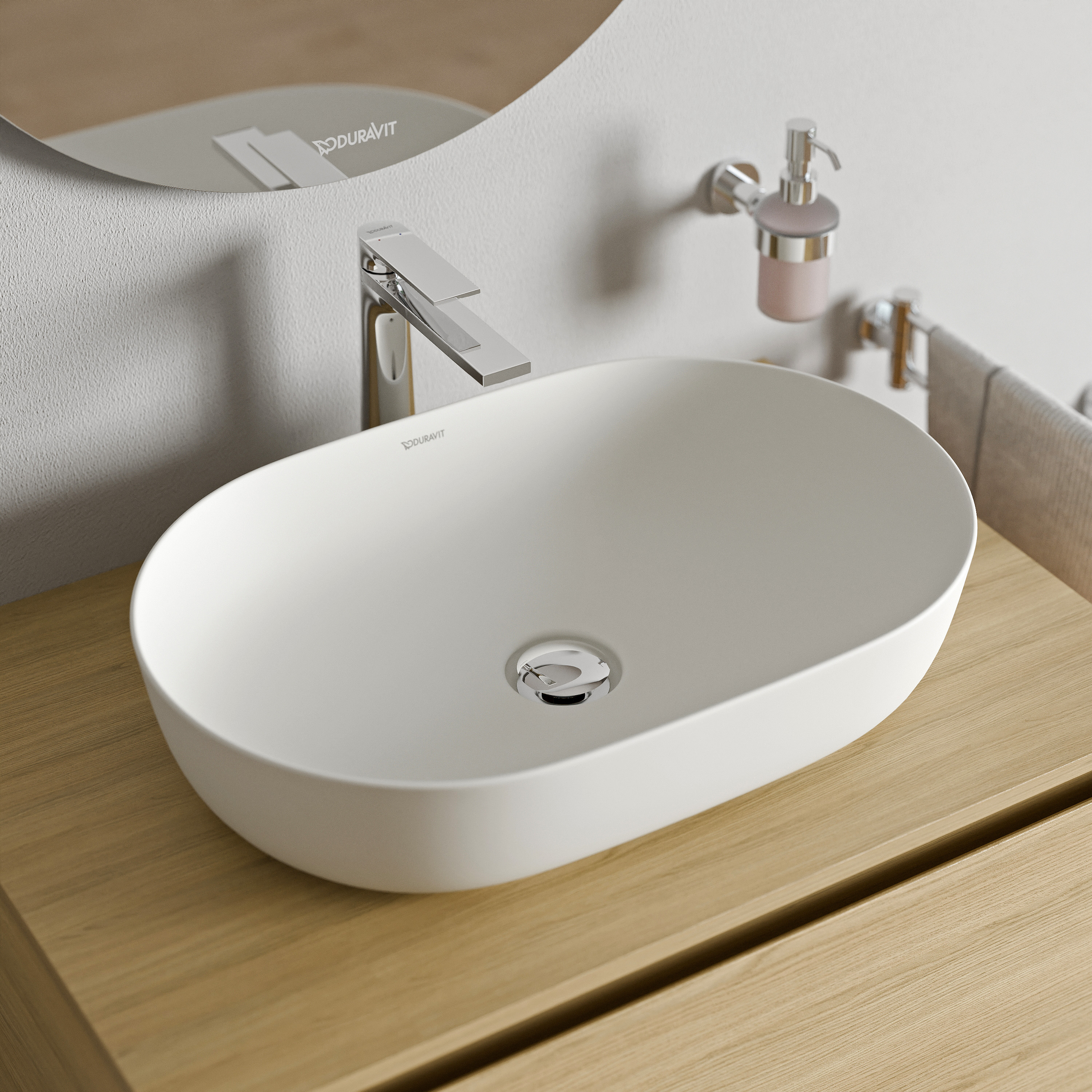 Duravit Lagoa Aufsatzwaschbecken 60 cm, DuraCast Smooth - Weiß Matt