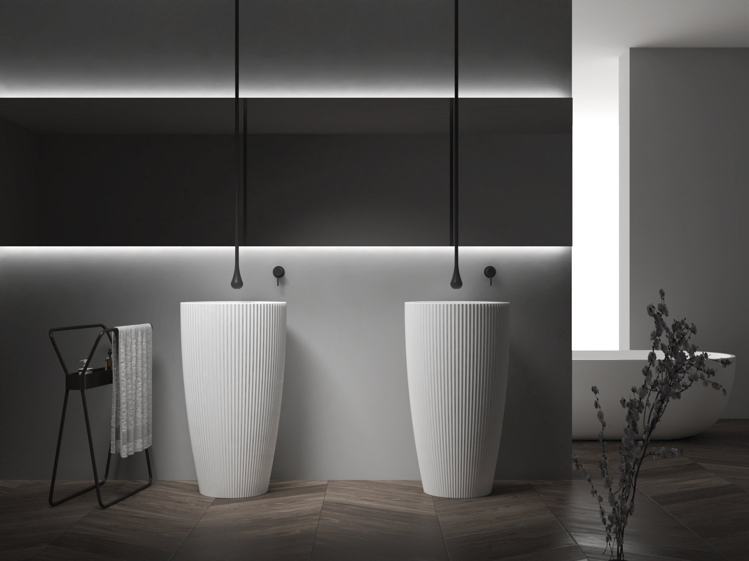 Standwaschbecken TWZ316 - Mineralguss matt - 50 x 50 x 90 cm