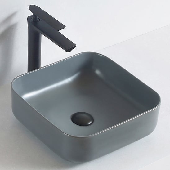 Aufsatzbecken KW6134 - Keramik - Quadratisch - 38,5 x 38,5 x 13,5 cm