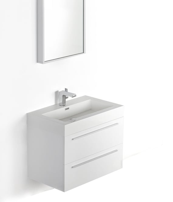 Badmöbel-Set T730 Weiß mit Einbauwaschbecken