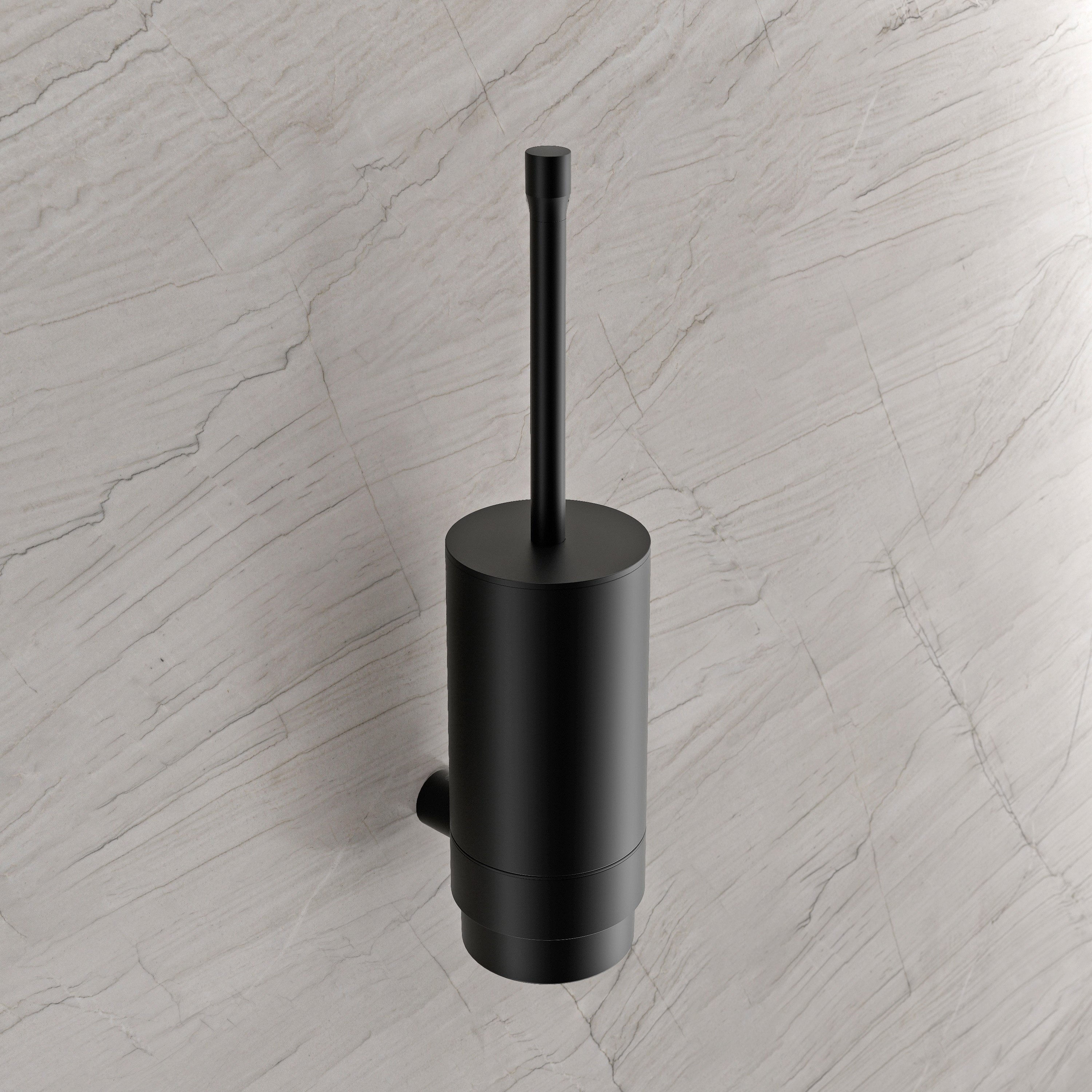 WC-Bürstengarnitur OLA - Keramik / Edelstahl / Silikon - ca. 9,5 x 12,6 x 38 cm