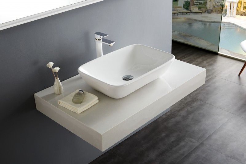 Aufsatzwaschbecken NT3155 - Badkeramik - Weiß - 58 x 12 x 38,5 cm