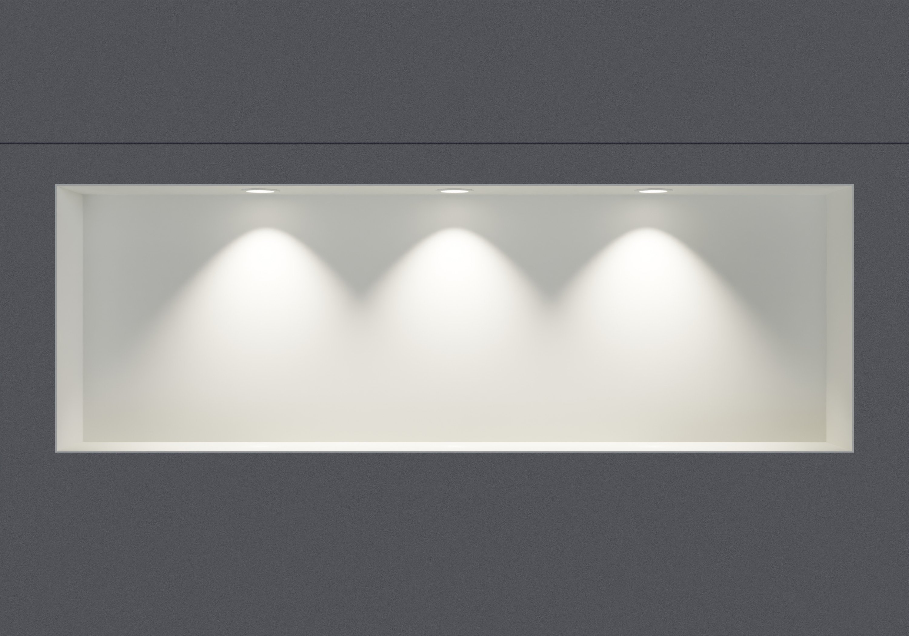 Wandnische aus Edelstahl NT309010X randlos mit LED-Spot - 30 x 90 x 10 cm (H x B x T) - Farbe wählbar