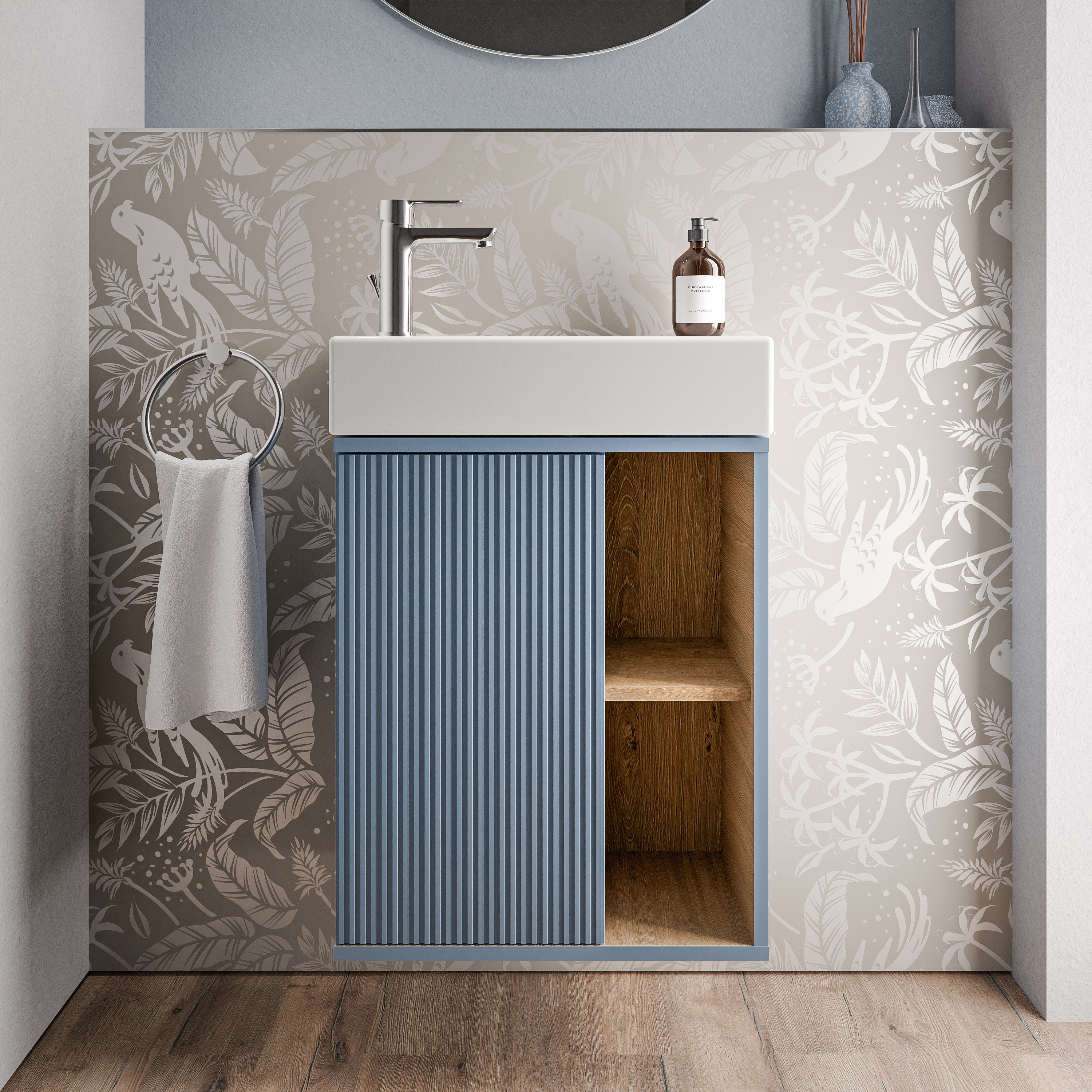 Duravit Waschbecken mit Waschtischunterschrank BELDIVO 50 cm - Türanschlag links - Farbe wählbar