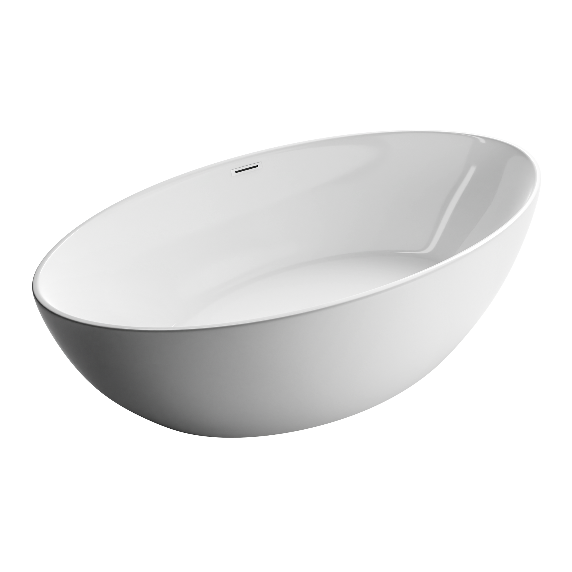 Freistehende Badewanne DESTINO Acryl - 175 x 100 cm - Weiß - Armatur optional