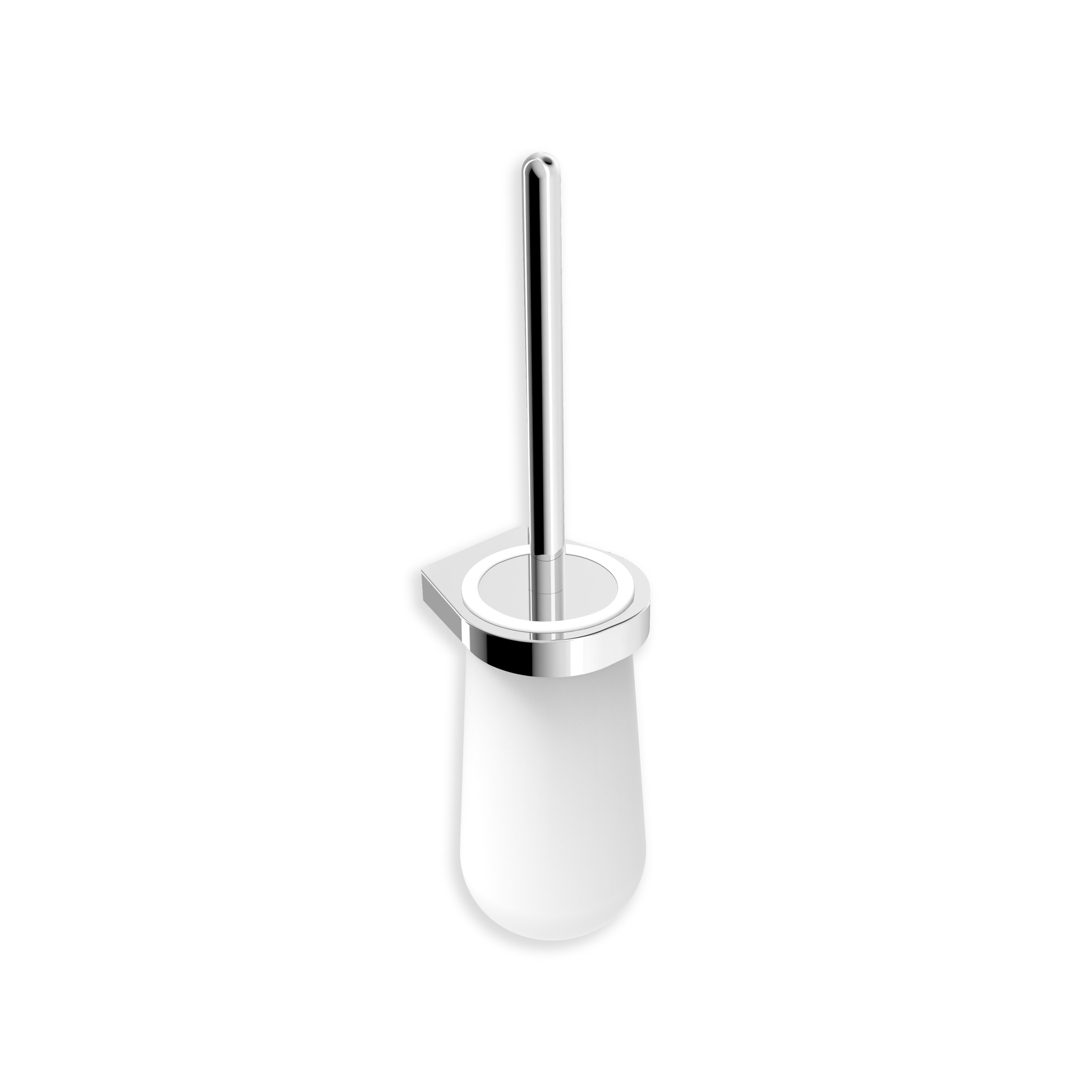 Moderner WC-Bürstenhalter SDETBH aus Keramik mit Bürste – rundes Design - Serie ES - chrom