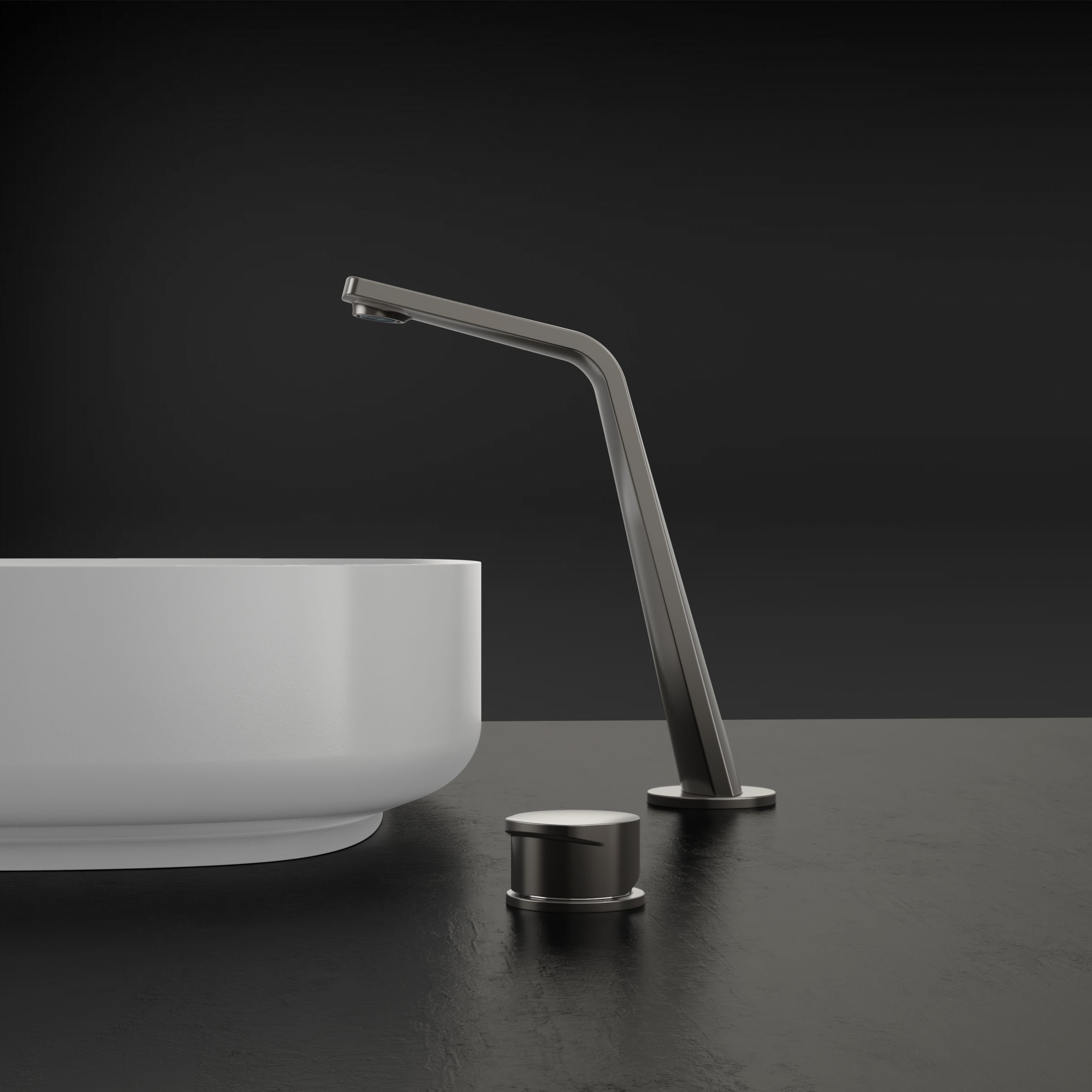 Design Waschtischarmatur Badarmatur XELO-Flex 260 - Hoher Auslauf - Gunmetal Farbe: Gunmetal
