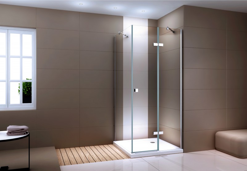 Duschkabine Eckdusche EX403C 6mm NANO Echtglas  - 80x80x190cm 