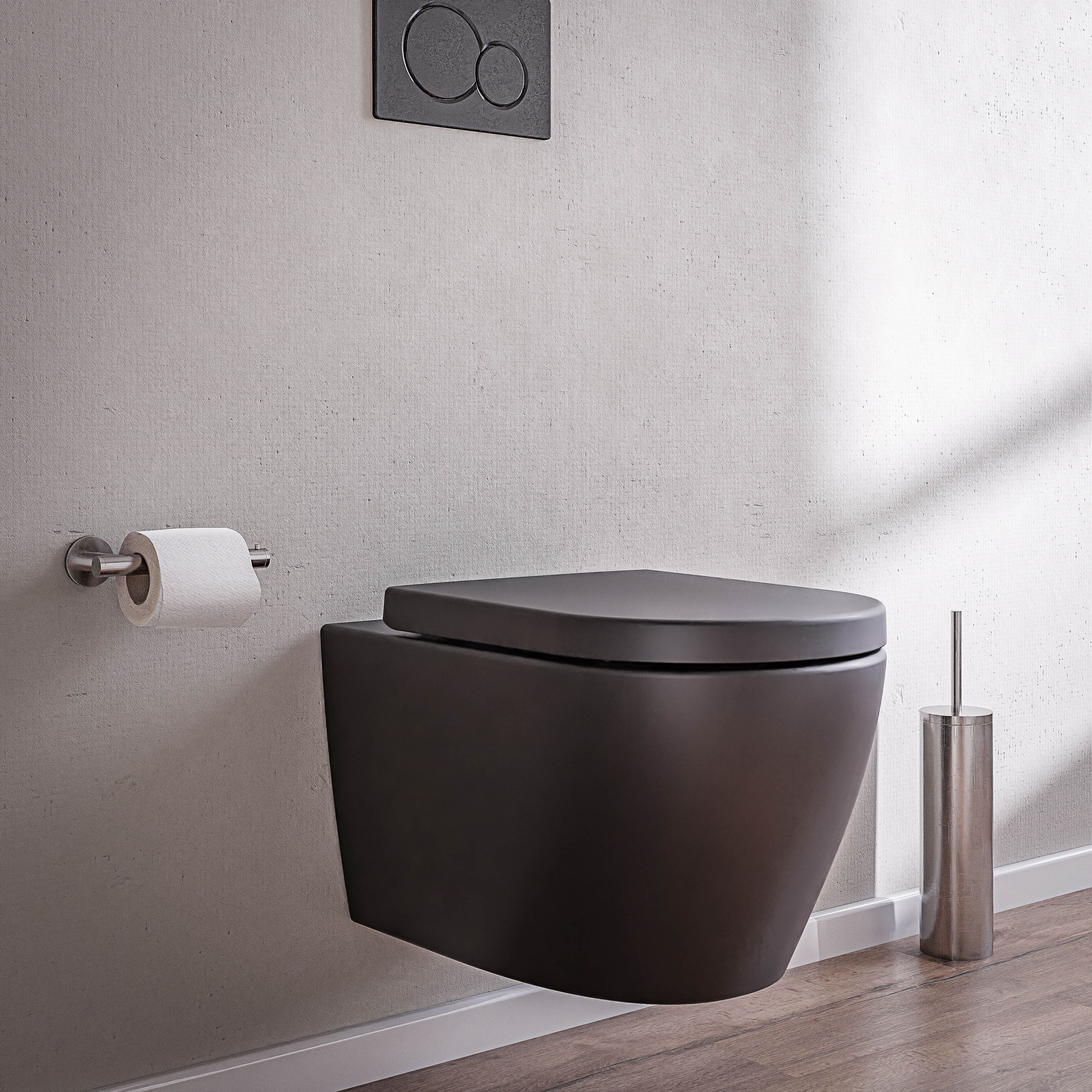 Wand-Hänge-WC B-8030R Schwarz Matt - inkl. Softclose-Deckel