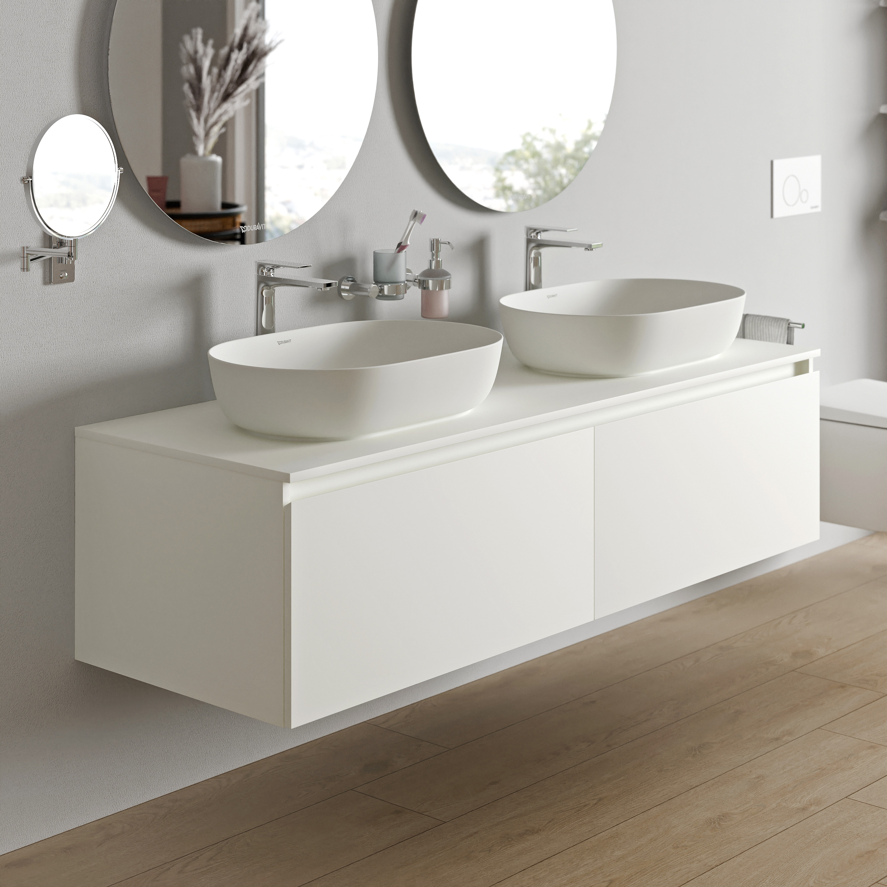 Duravit Vellora Waschtischunterschrank 160 cm wandhängend mit 2 Auszügen - Farbe wählbar